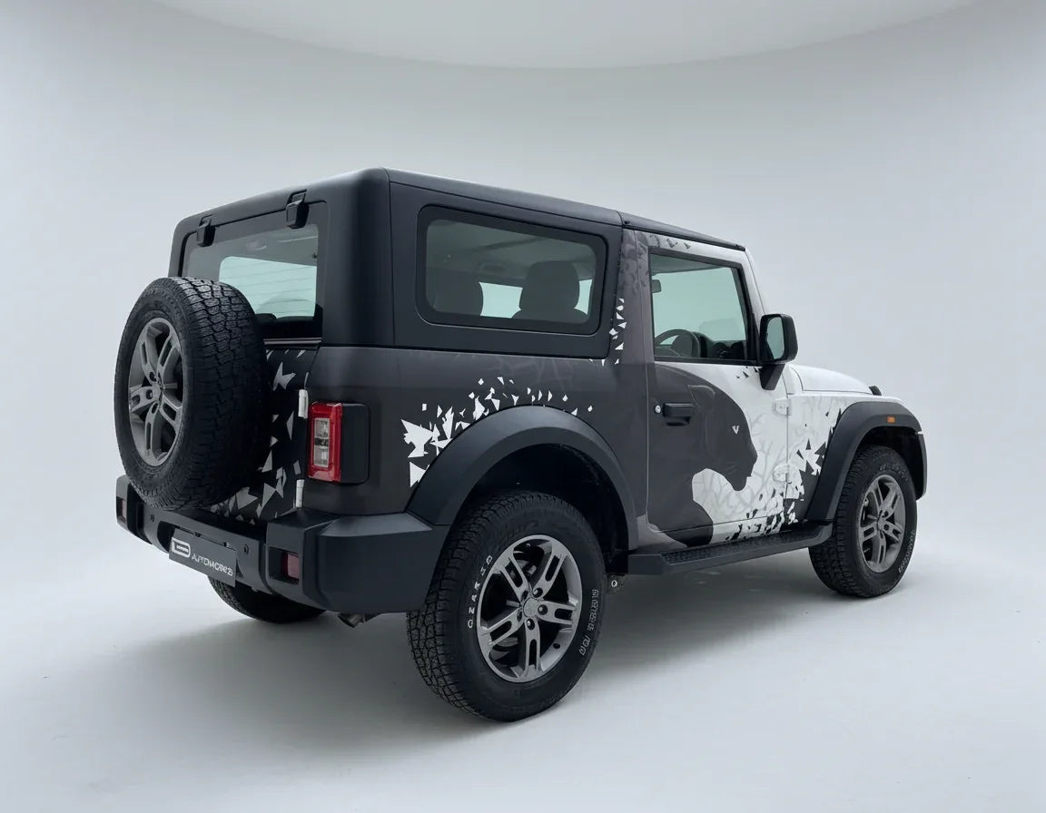 Panther Edition Graphics for Mahindra Thar white
