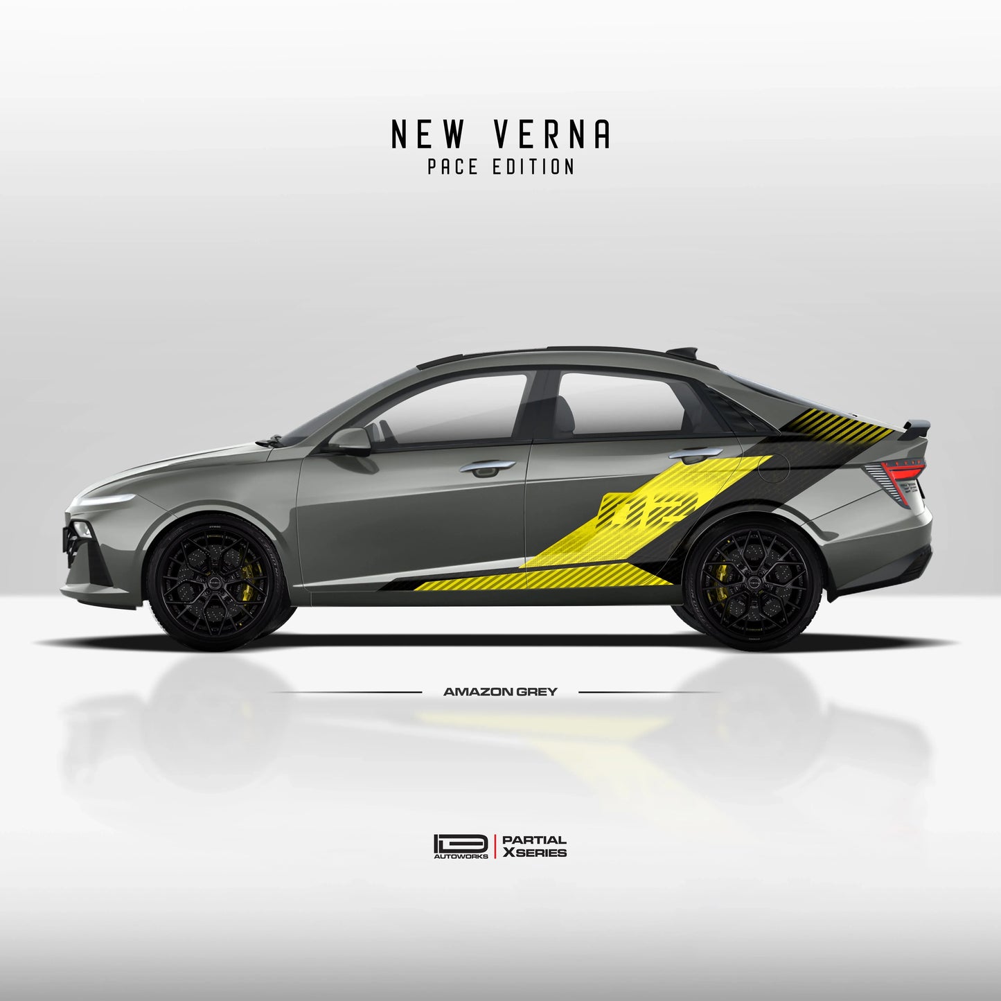 Pace Edition Graphics for Hyundai Verna grey