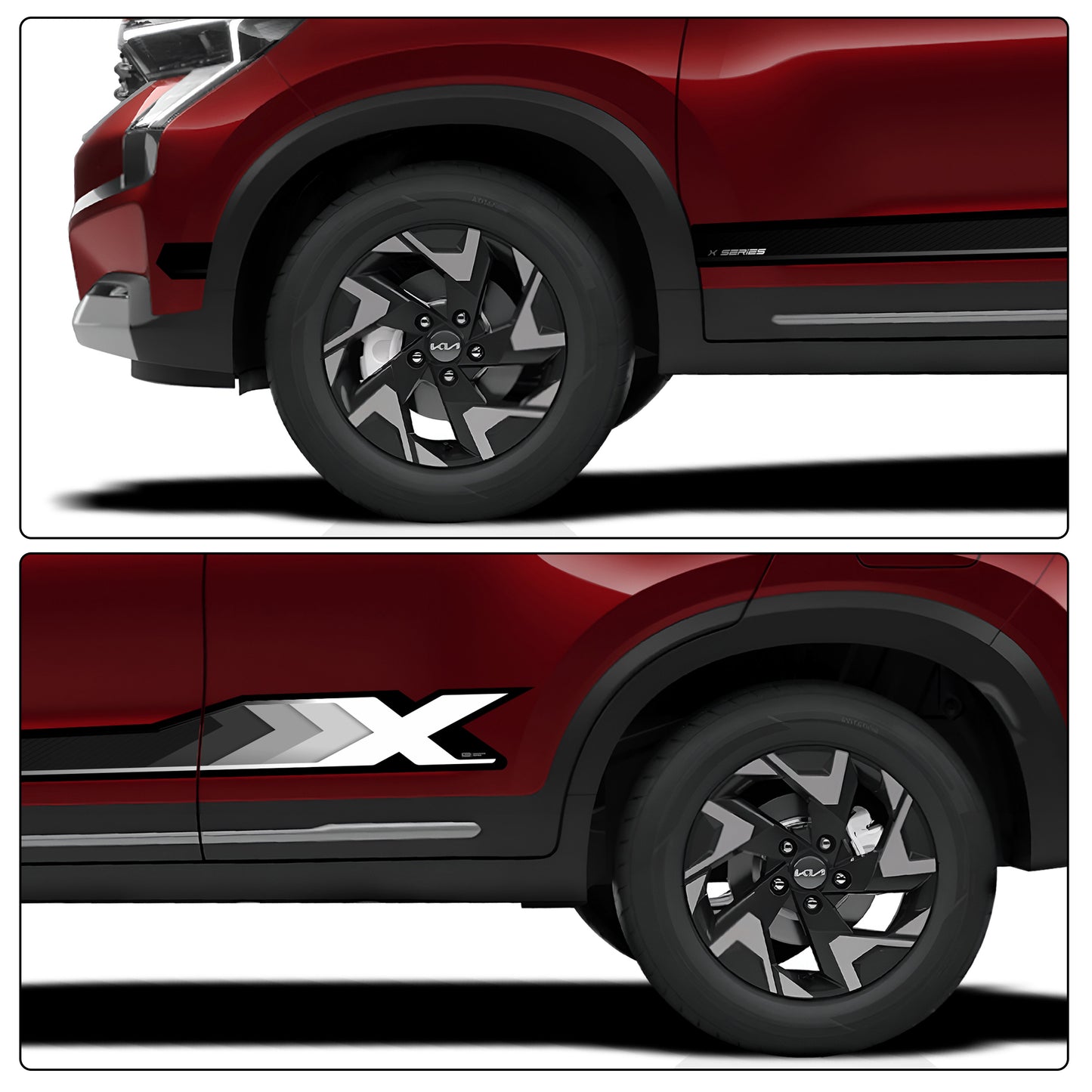 IDE GRAPHICS SERIES - X Series for Kia Sonet (Intense Red)