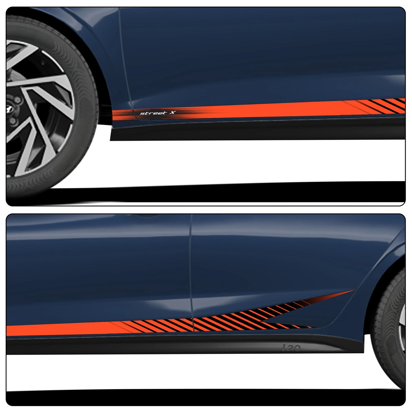 Street X Series Graphics for Hyundai i20 blue