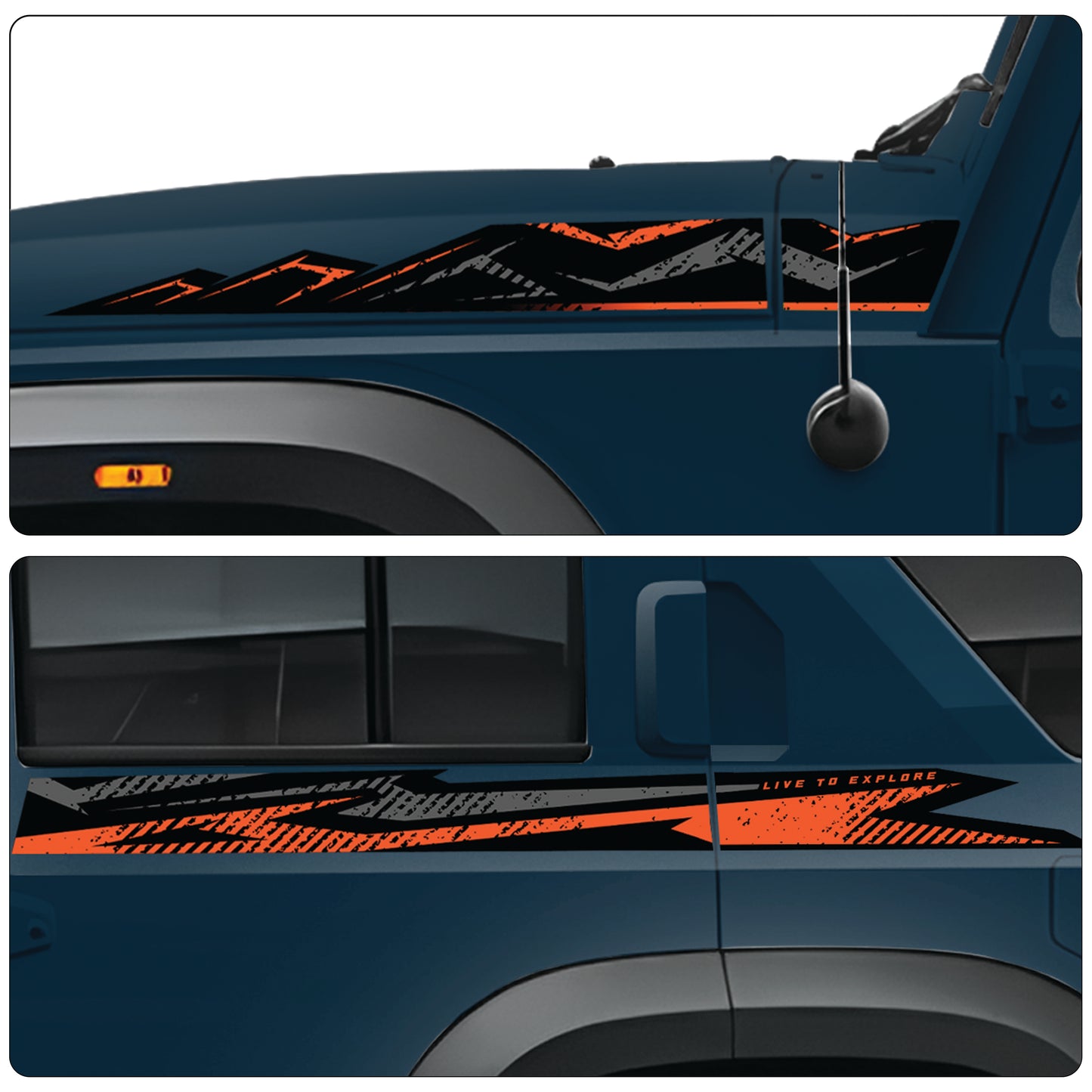 IDE Graphics Series - Trail X Edition for Mahindra Thar Roxx (Nebula Blue)
