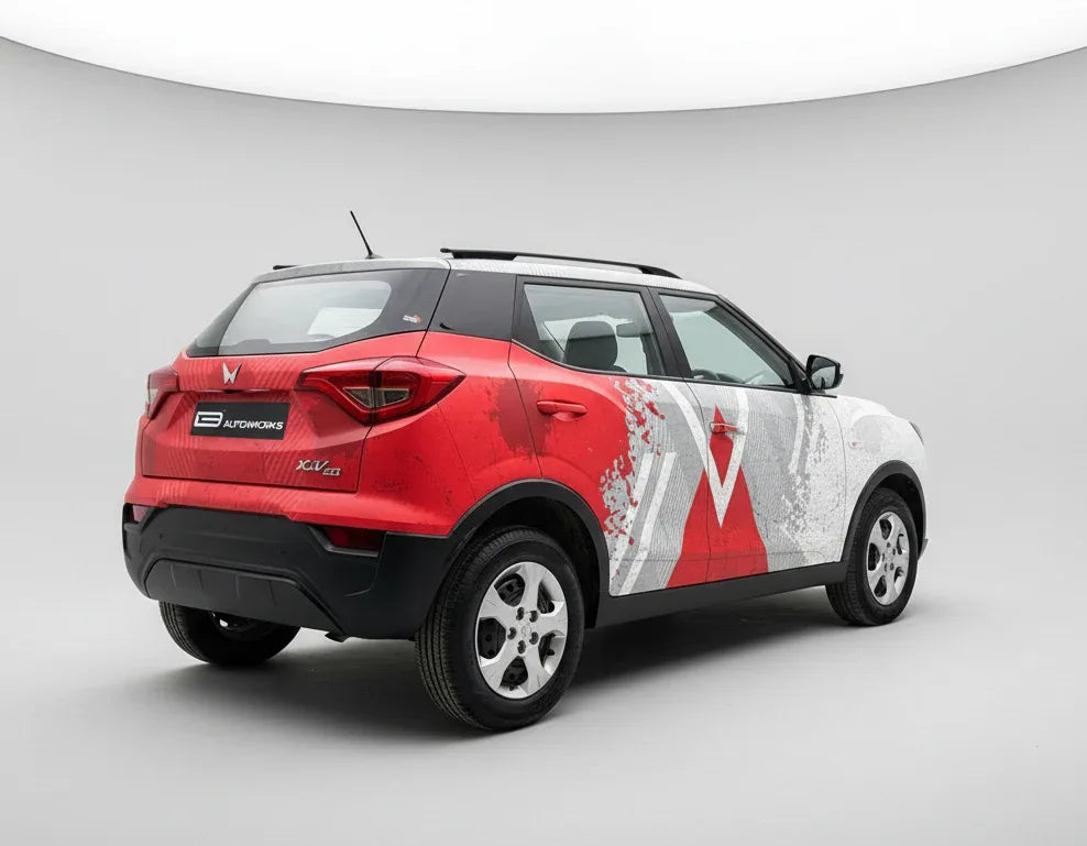Rebel Edition Graphics for Mahindra XUV300 white