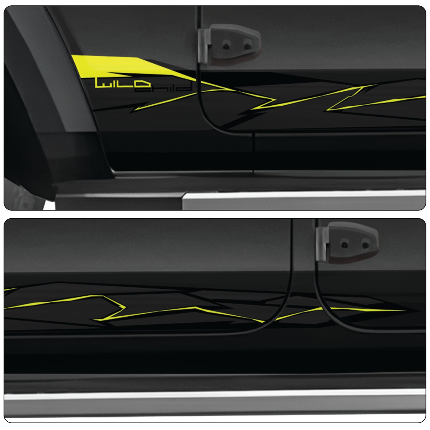 IDE Graphics Series - Wild X Edition for Mahindra Thar Roxx / Only Side Decals (Stealth Black)