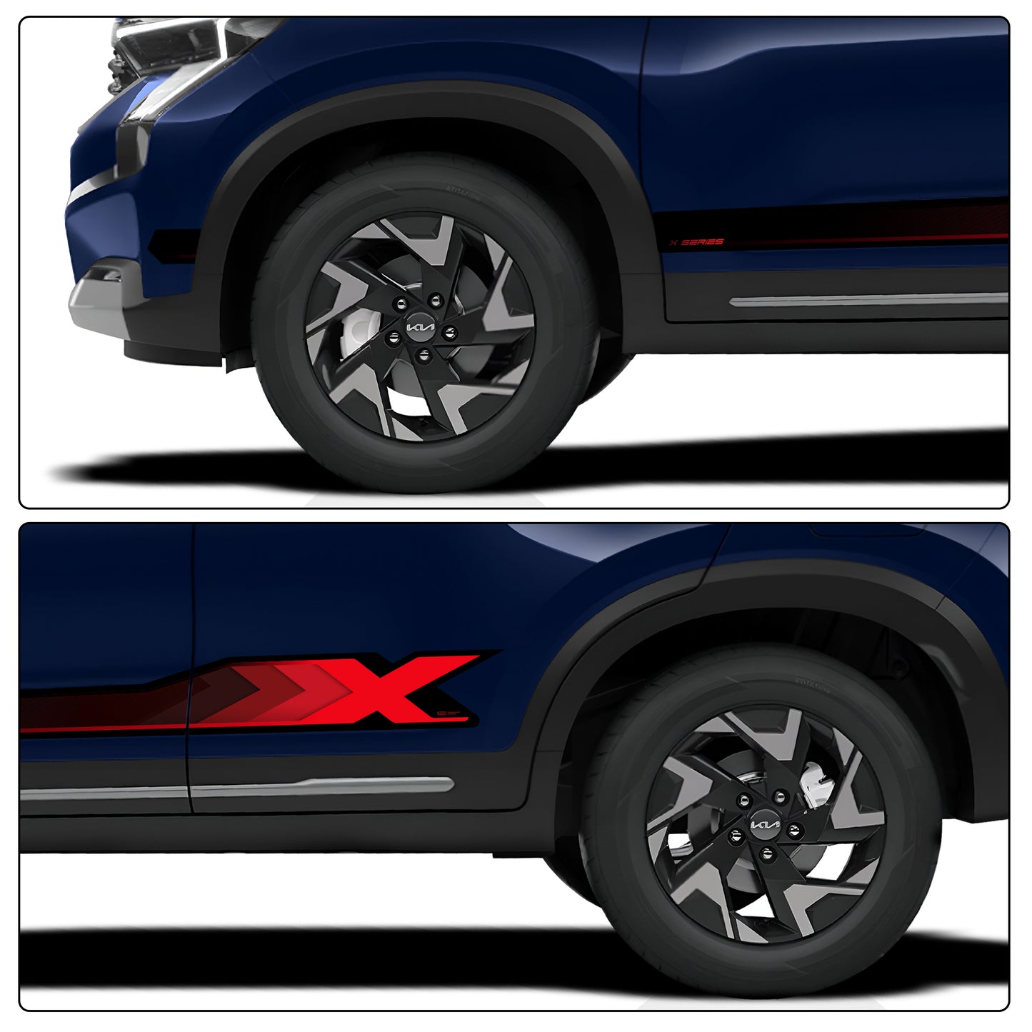 IDE GRAPHICS SERIES - X Series for Kia Sonet (Imperial Blue)