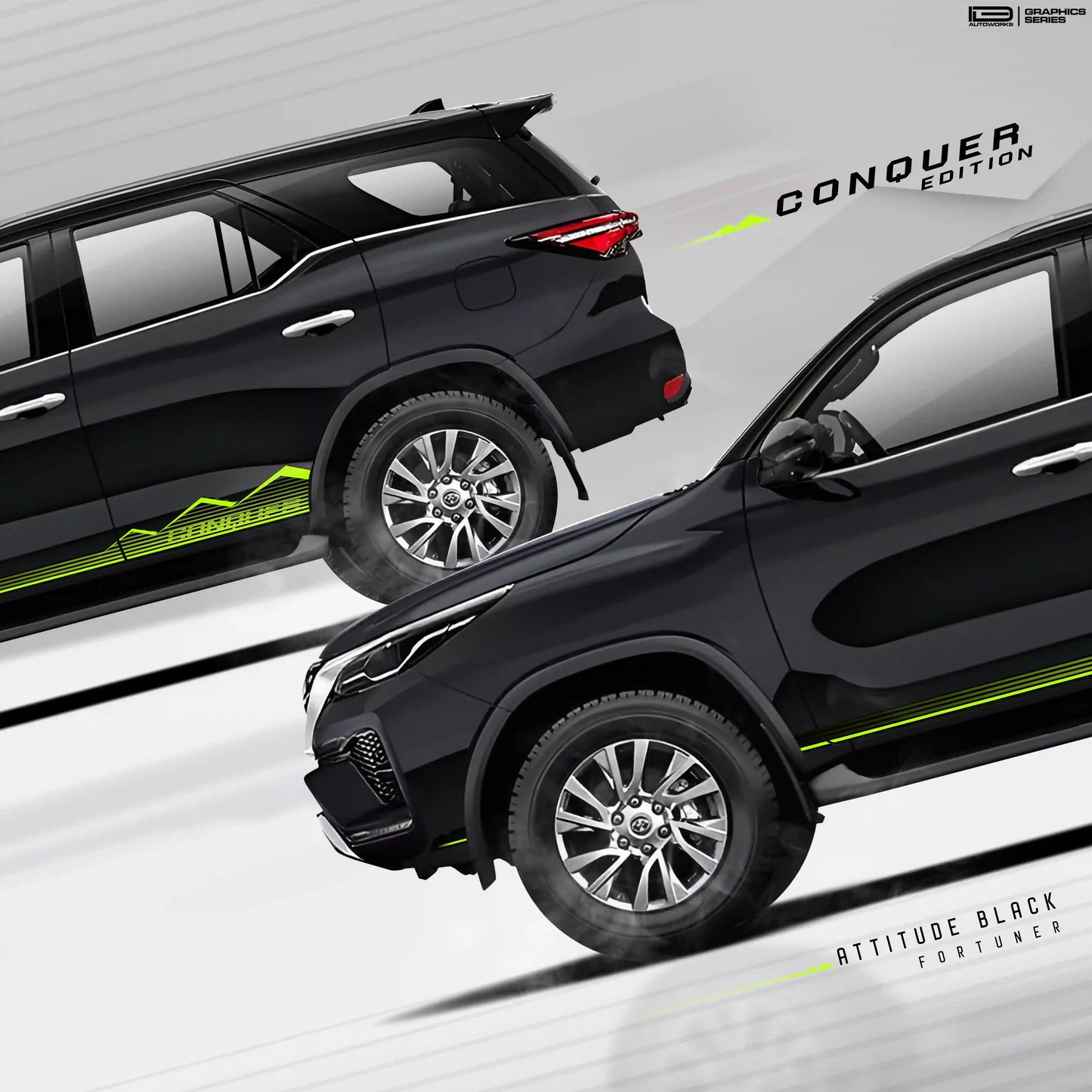 Conquer Edition Graphics for Toyota Fortuner grey
