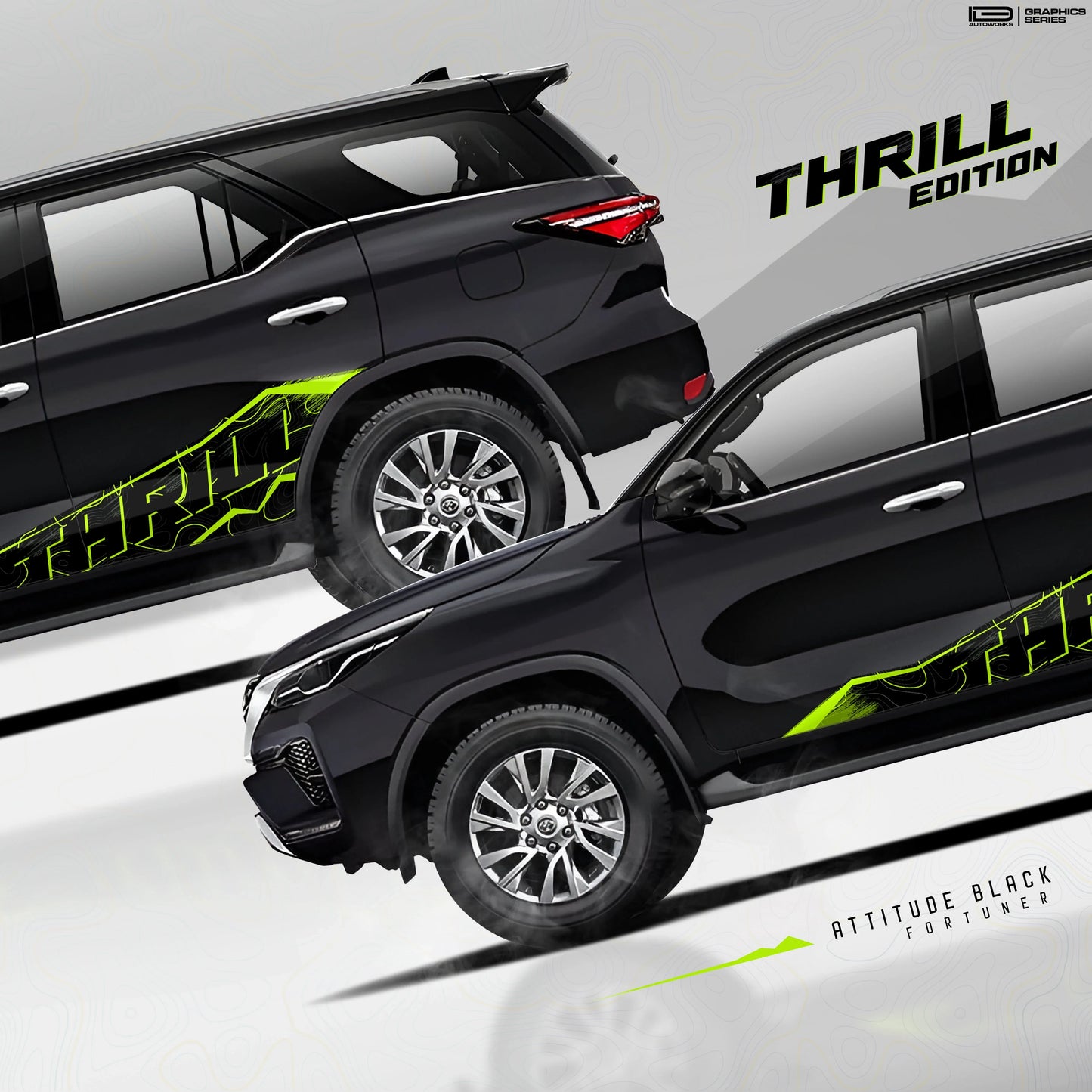 Thrill Edition Graphics for Toyota Fortuner black