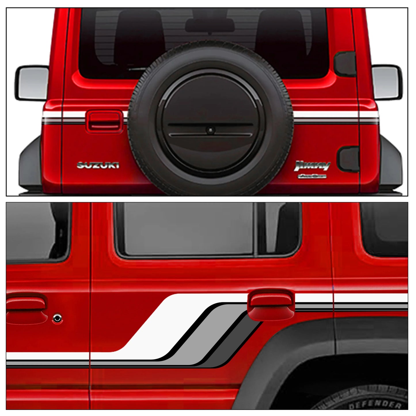 Baroque Edition Graphics for Maruti Suzuki Jimny red