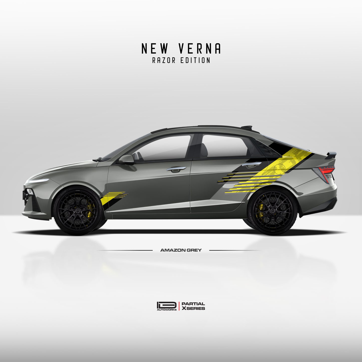 IDE PARTIAL X SERIES - Razor Edition for New Verna (Amazon Grey)