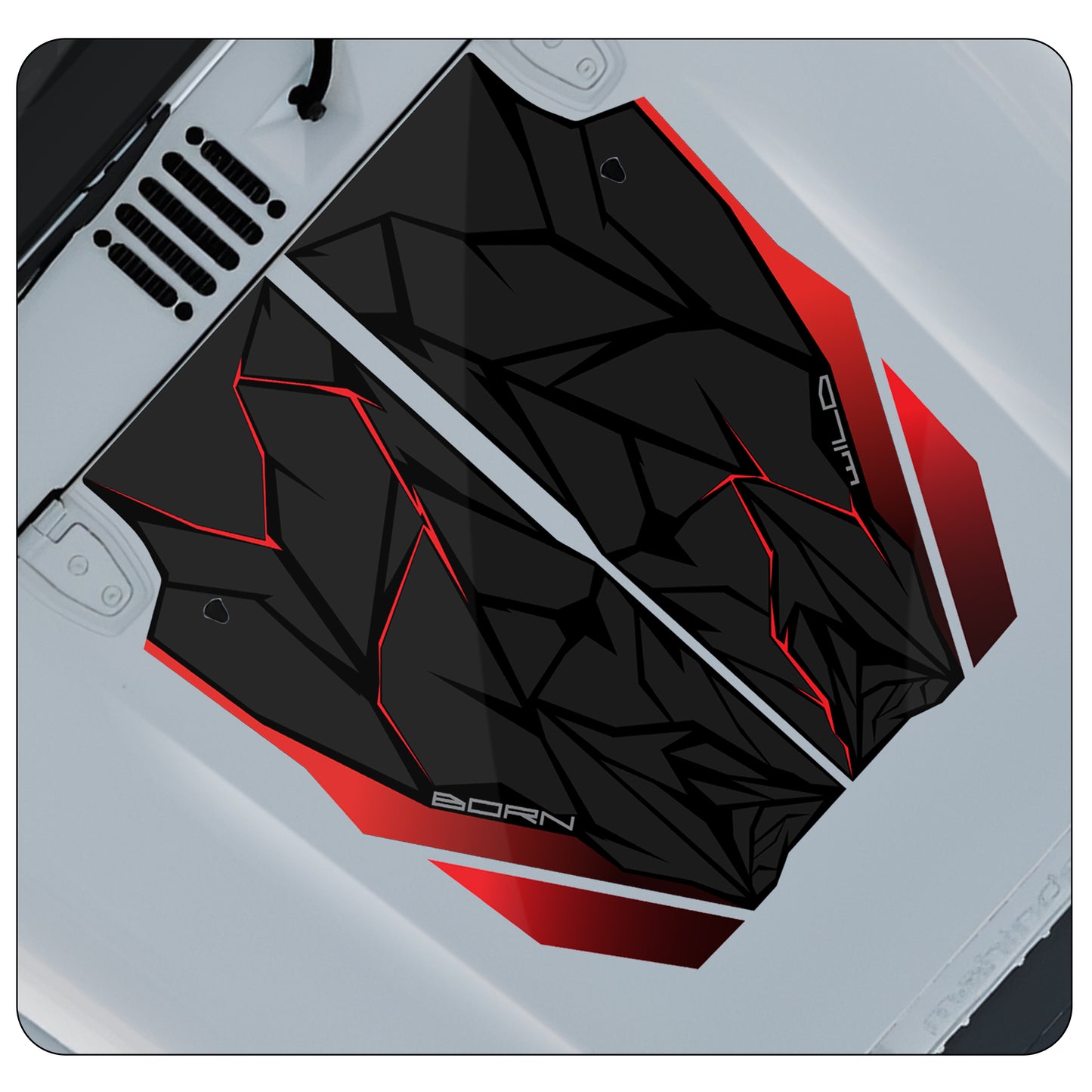 IDE Graphics Series - Wild X Edition for Mahindra Thar Roxx / Bonnet (Everest White)
