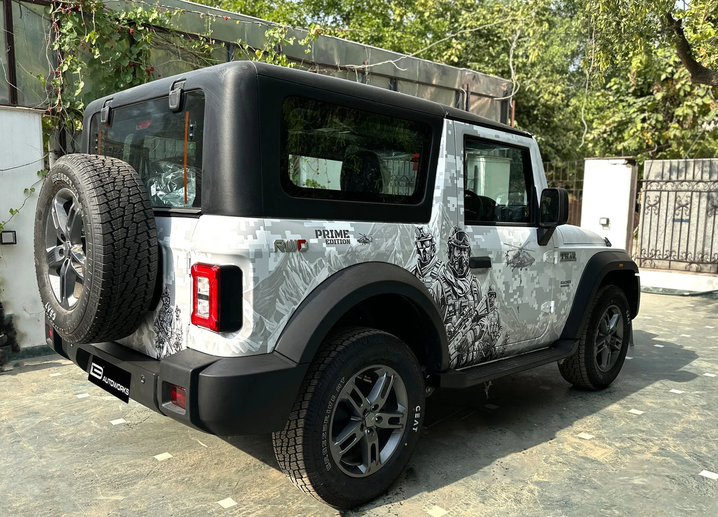 Warrior Edition Graphics for Mahindra Thar white