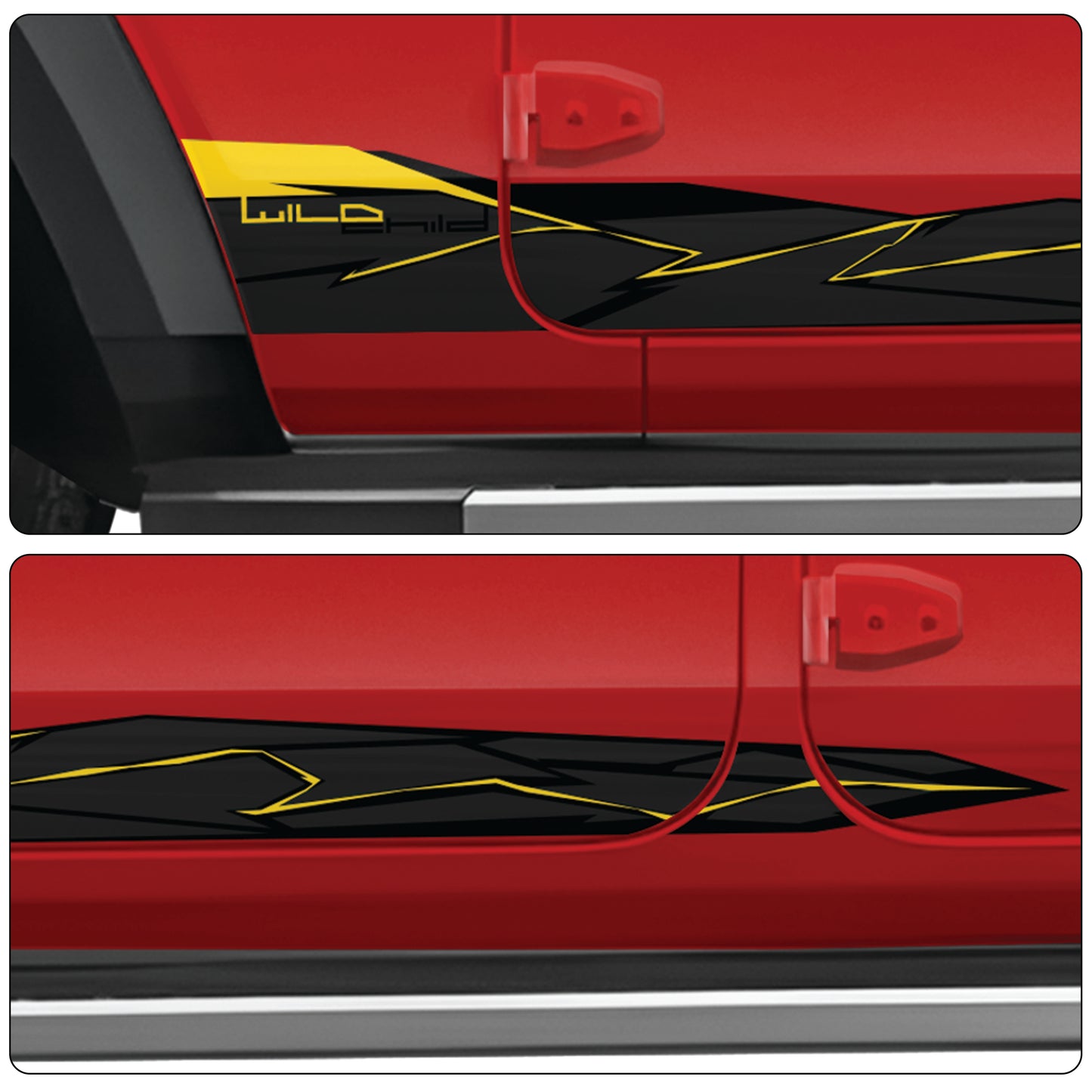 IDE Graphics Series - Wild X Edition for Mahindra Thar Roxx / Only Side Decals (Tango Red)