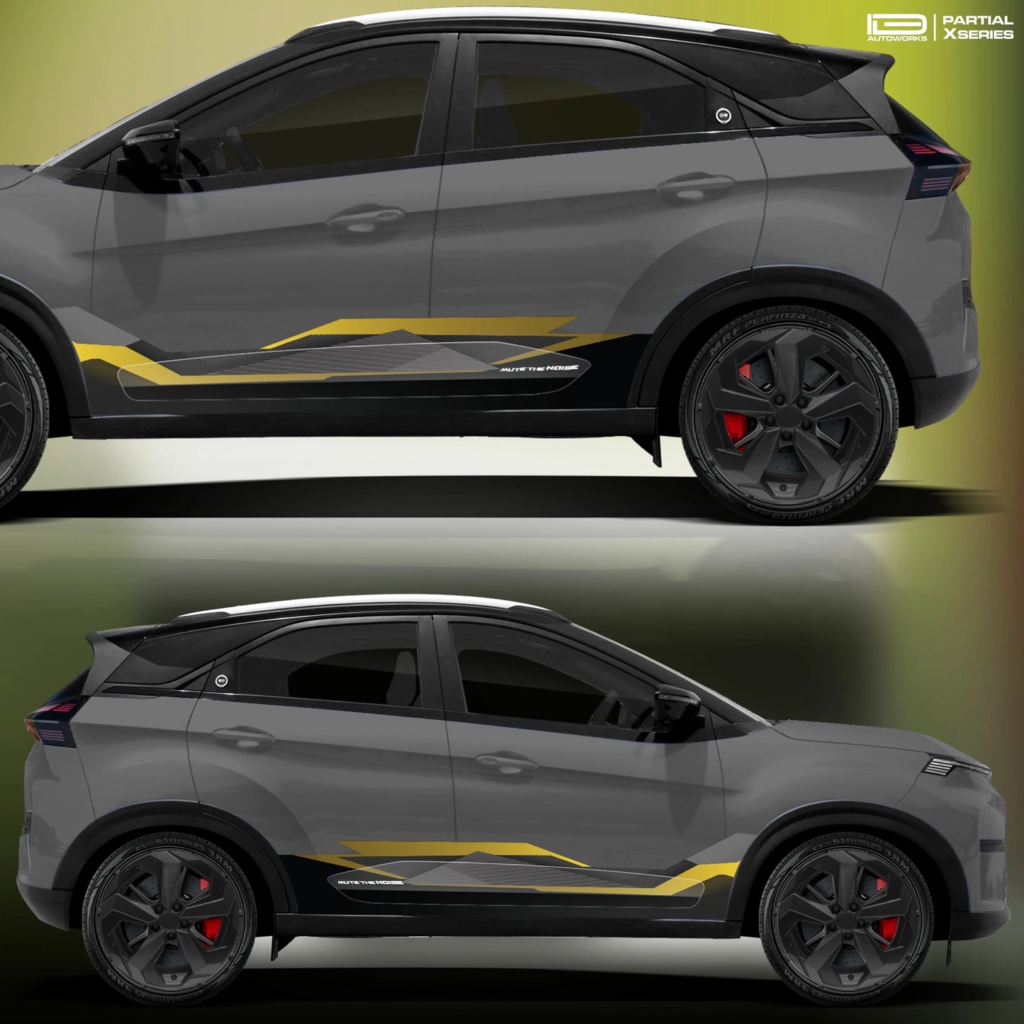 Mute The Noise Edition Graphics for Tata Nexon grey