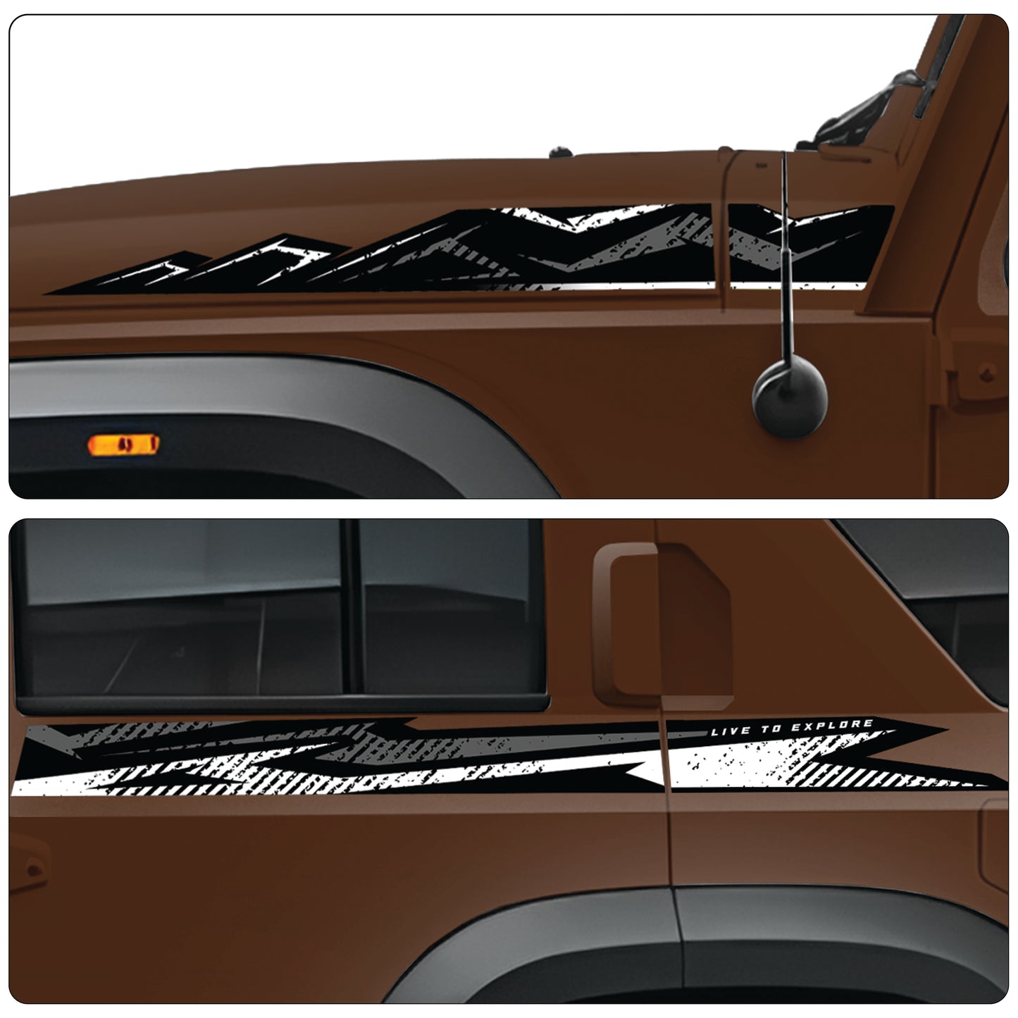 IDE Graphics Series - Trail X Edition for Mahindra Thar Roxx (Burnt Sienna)