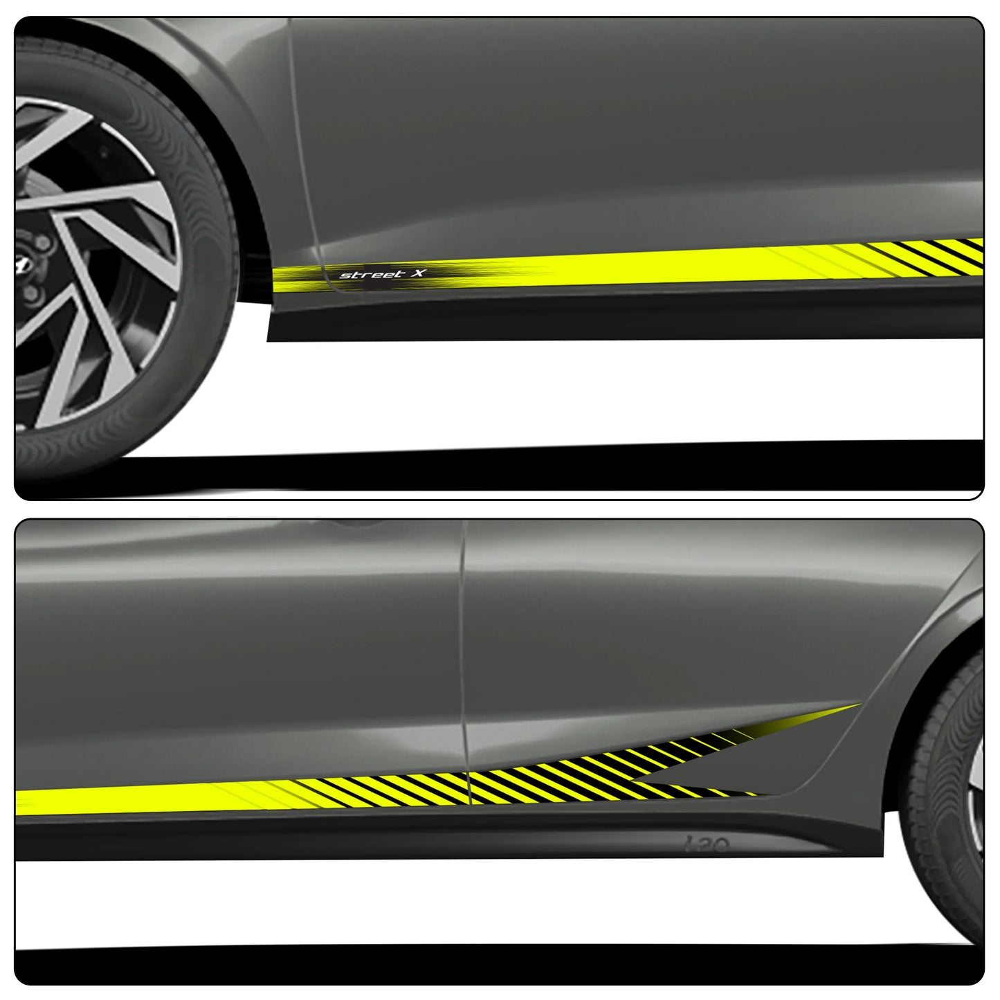 Street X Series Graphics for Hyundai i20 grey