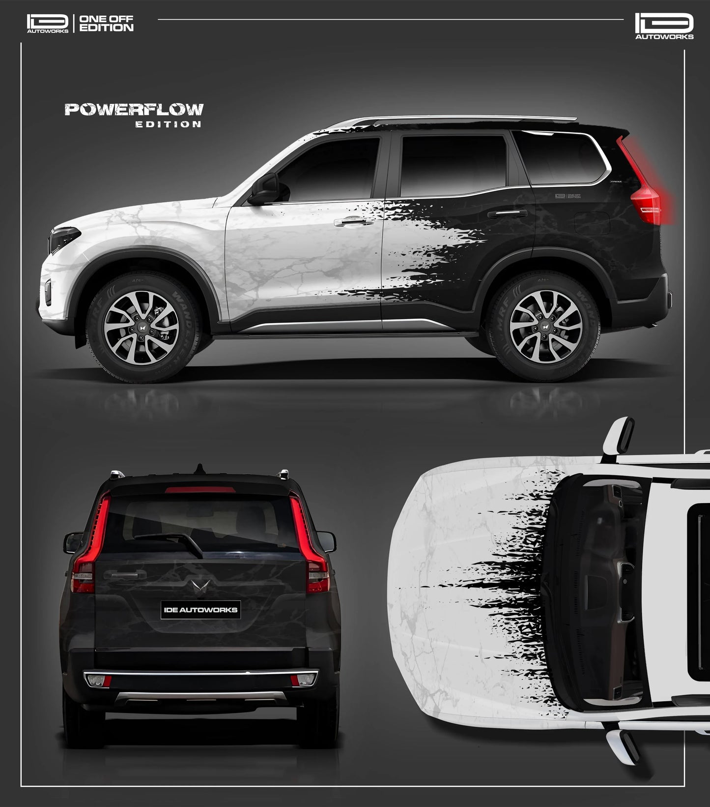Powerflow Edition Graphics for Mahindra Scorpio N white