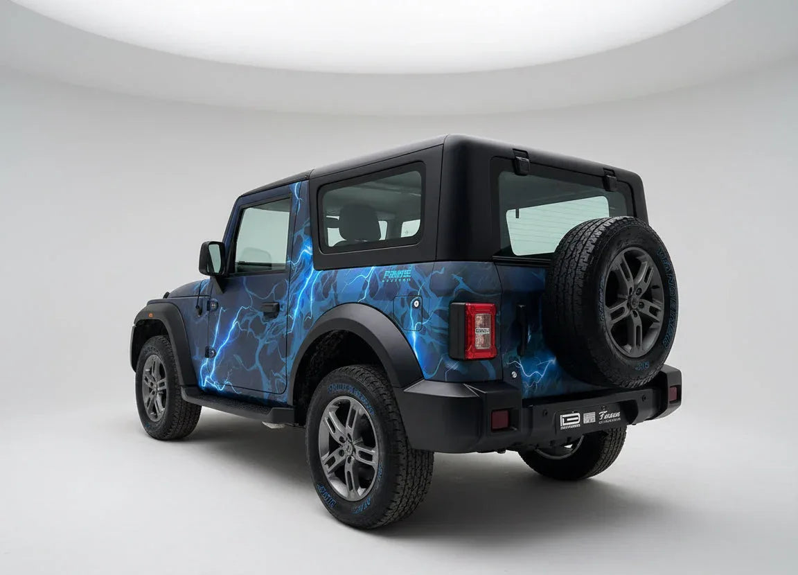 Thunder Edition Graphics for Mahindra Thar blue