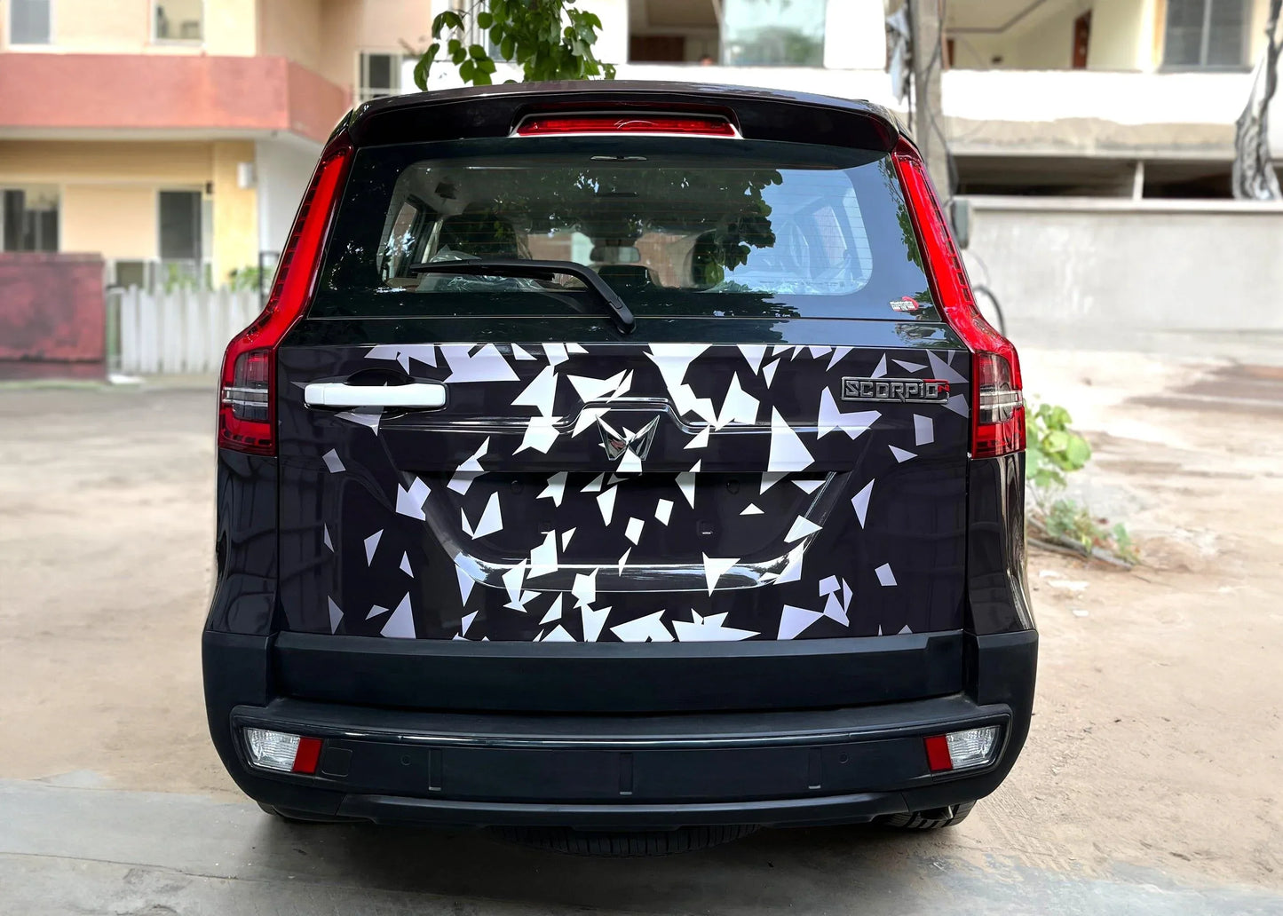Panther Edition Graphics for Mahindra Scorpio N white