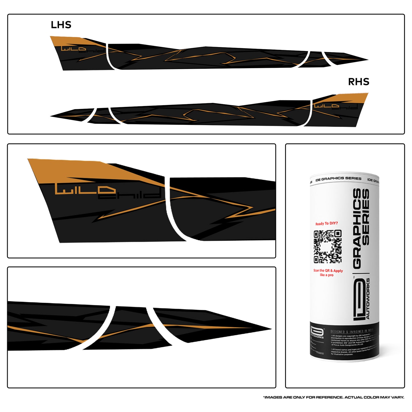 IDE Graphics Series - Wild X Edition for Mahindra Thar Roxx / Only Side Decals (Deep Forest)