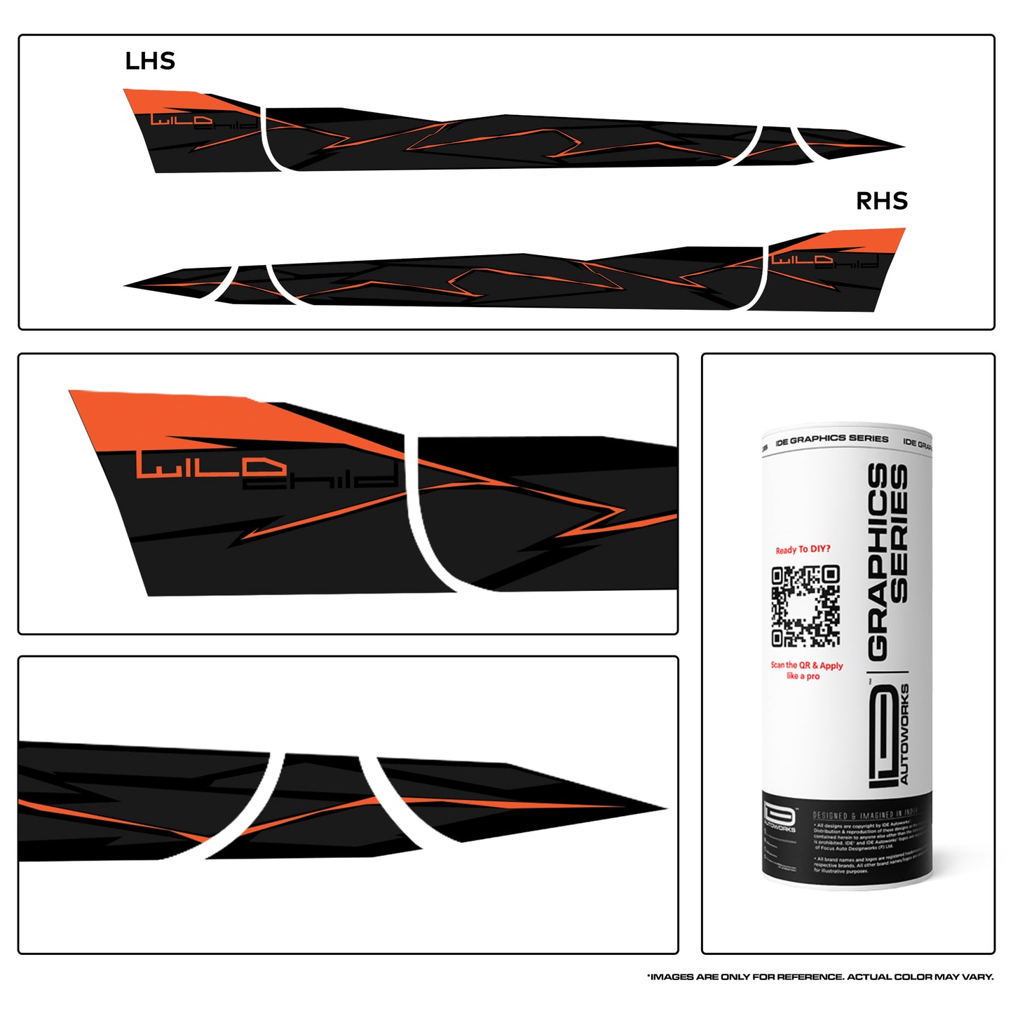 IDE Graphics Series - Wild X Edition for Mahindra Thar Roxx / Only Side Decals (Battleship Grey)
