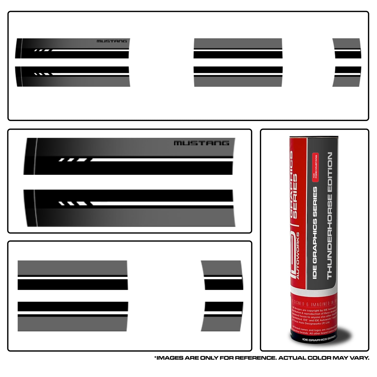 IDE PREMIUM GRAPHICS SERIES - ThunderHorse Edition Top for Ford Mustang (Shadow Black)