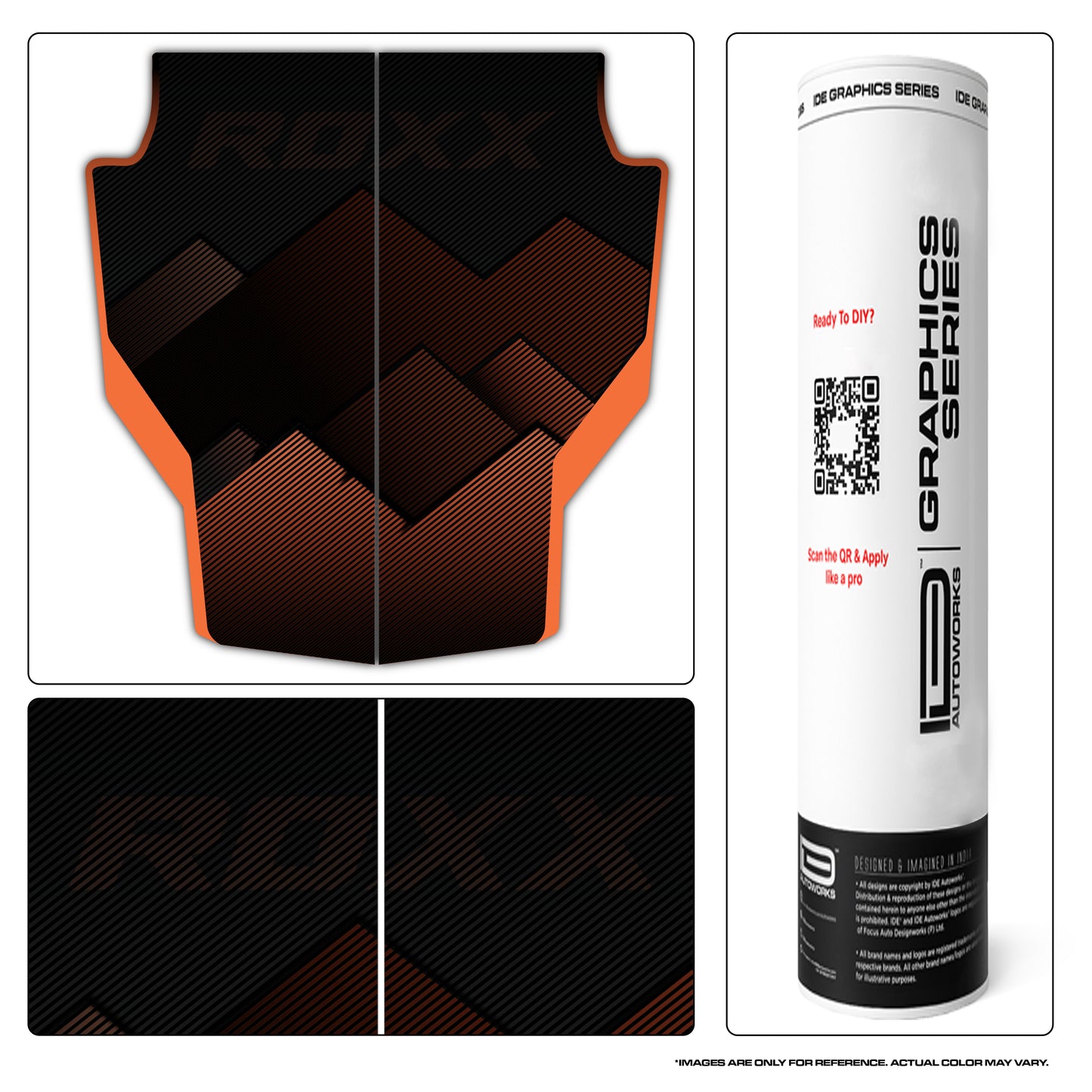 IDE Graphics Series - Grid Runner Edition for Mahindra Thar Roxx / Bonnet (Battleship Grey)