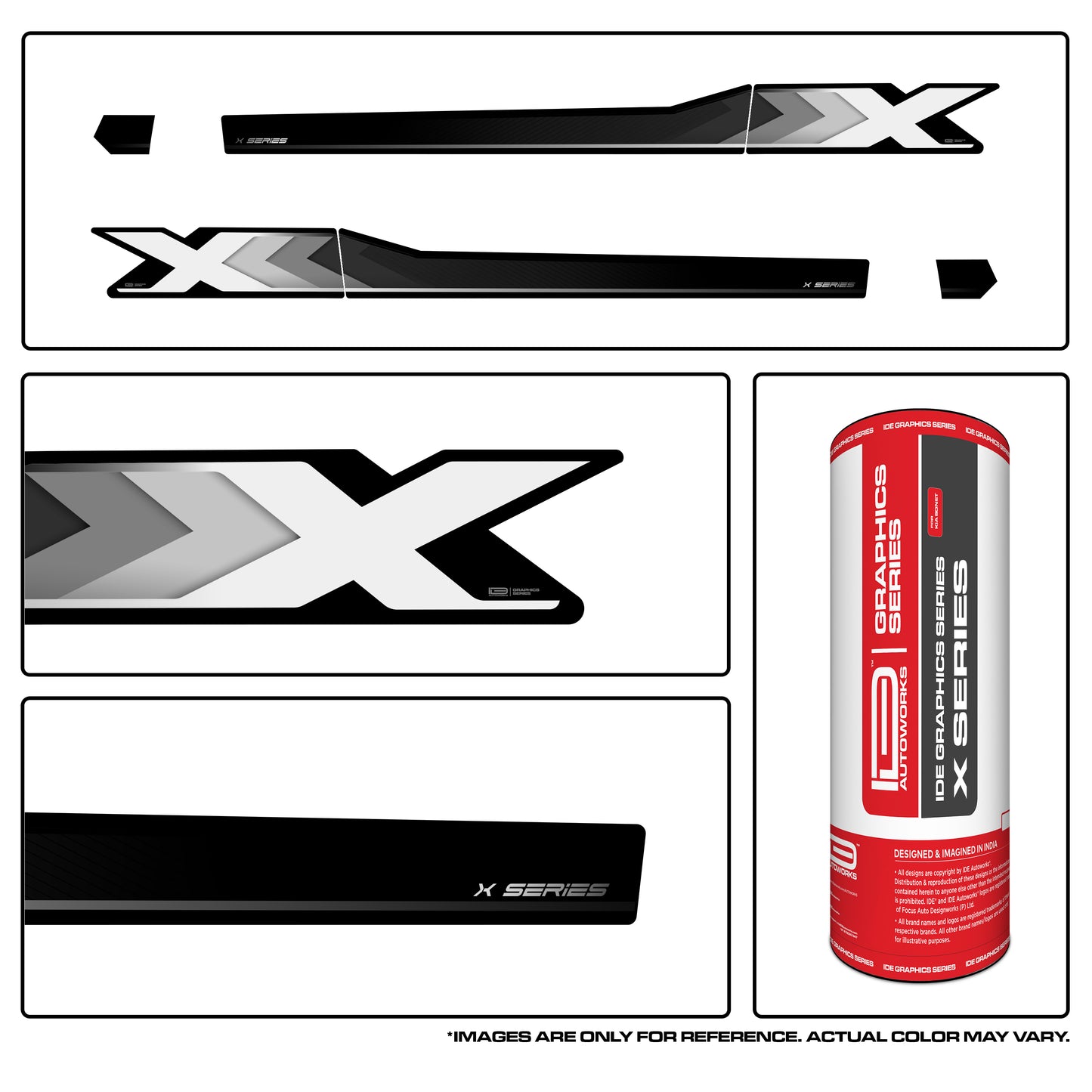 IDE GRAPHICS SERIES - X Series for Kia Sonet (Intense Red)