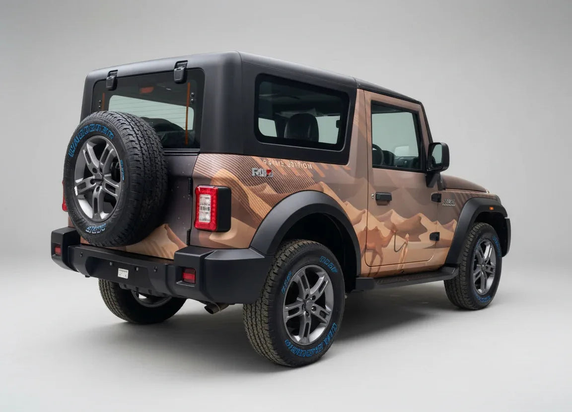 Desert Edition Graphics for Mahindra Thar black