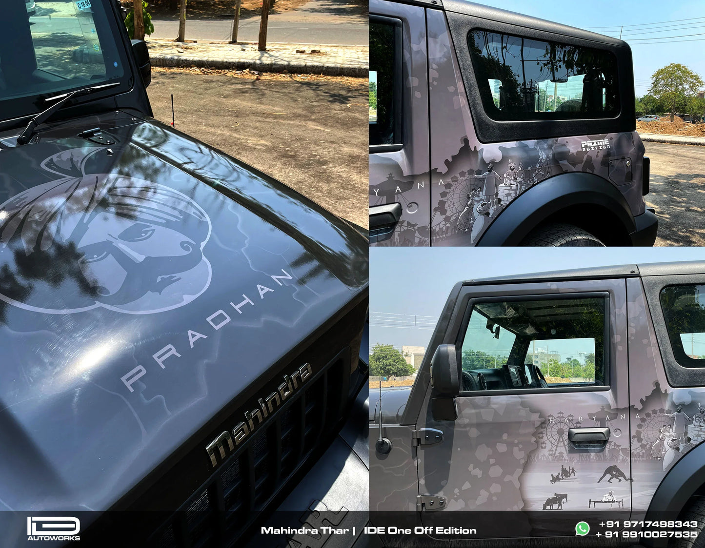 Pradhan Edition Graphics for Mahindra Thar black