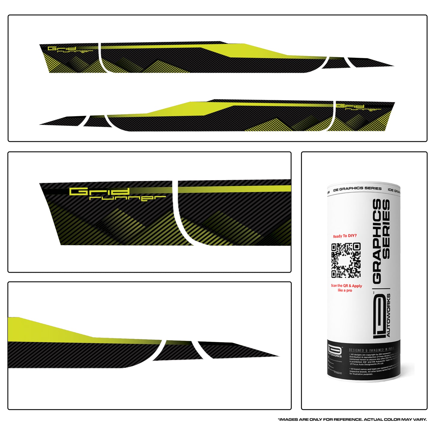 IDE Graphics Series - Grid Runner Edition for Mahindra Thar Roxx / Only Side Decals (Stealth Black)