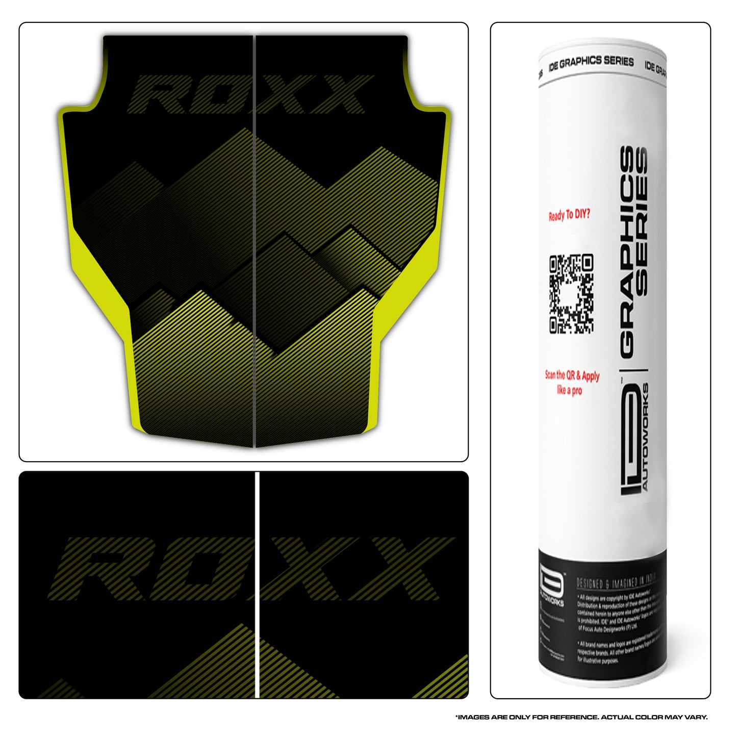 IDE Graphics Series - Grid Runner Edition for Mahindra Thar Roxx / Bonnet (Stealth Black)