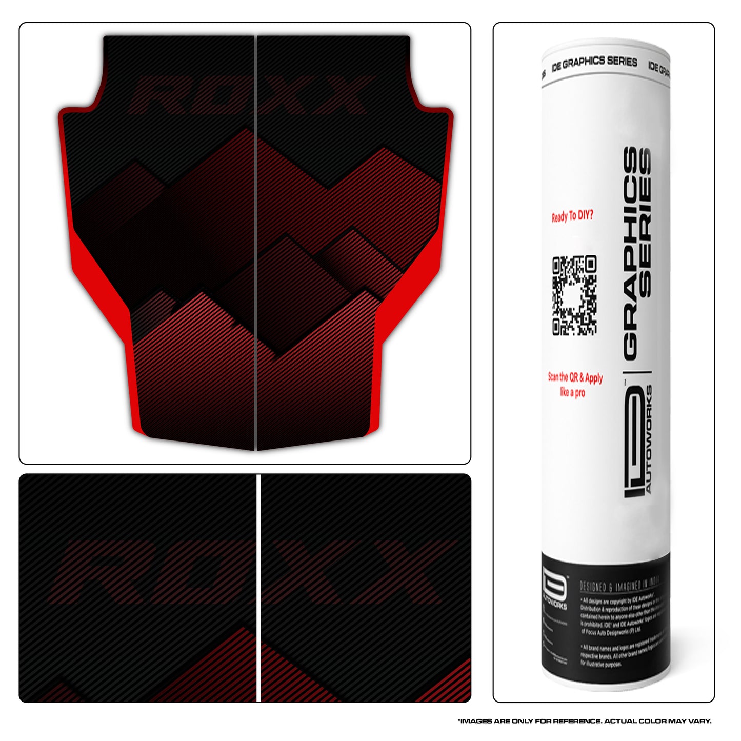 IDE Graphics Series - Grid Runner Edition for Mahindra Thar Roxx / Bonnet (Everest White)