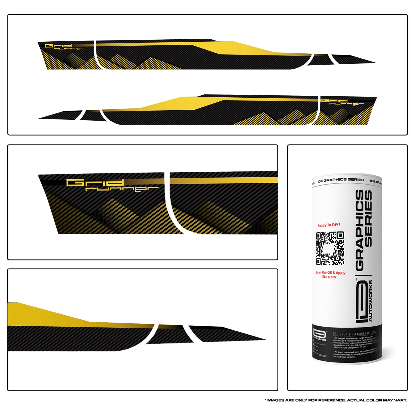 IDE Graphics Series - Grid Runner Edition for Mahindra Thar Roxx / Only Side Decals (Tango Red)