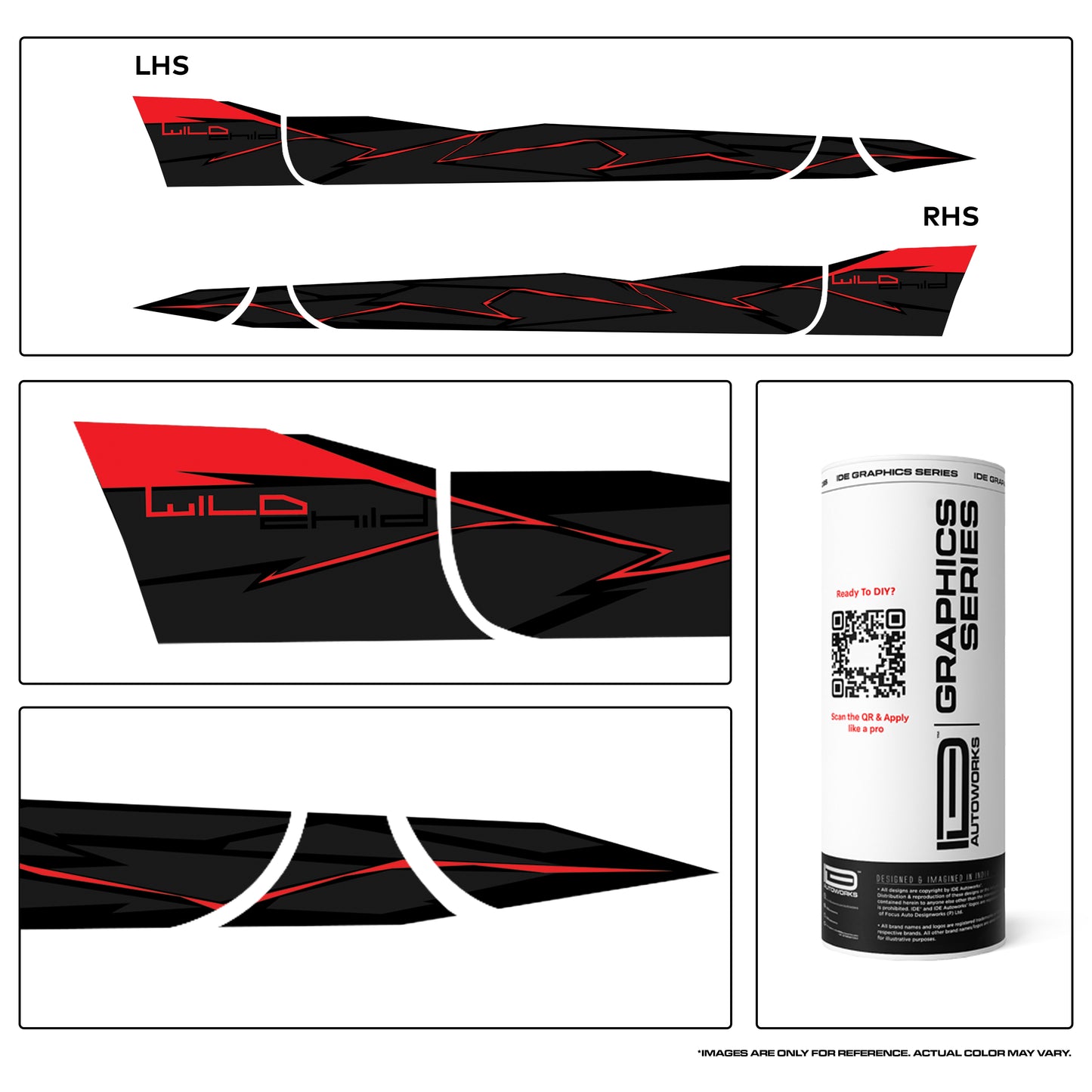 IDE Graphics Series - Wild X Edition for  Mahindra Thar Roxx / Only Side Decals (Everest White)