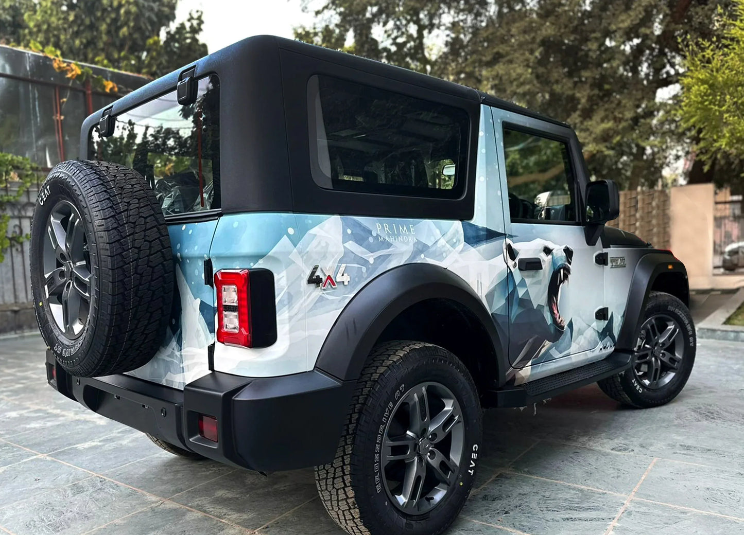 Snow Bear Edition Graphics for Mahindra Thar black