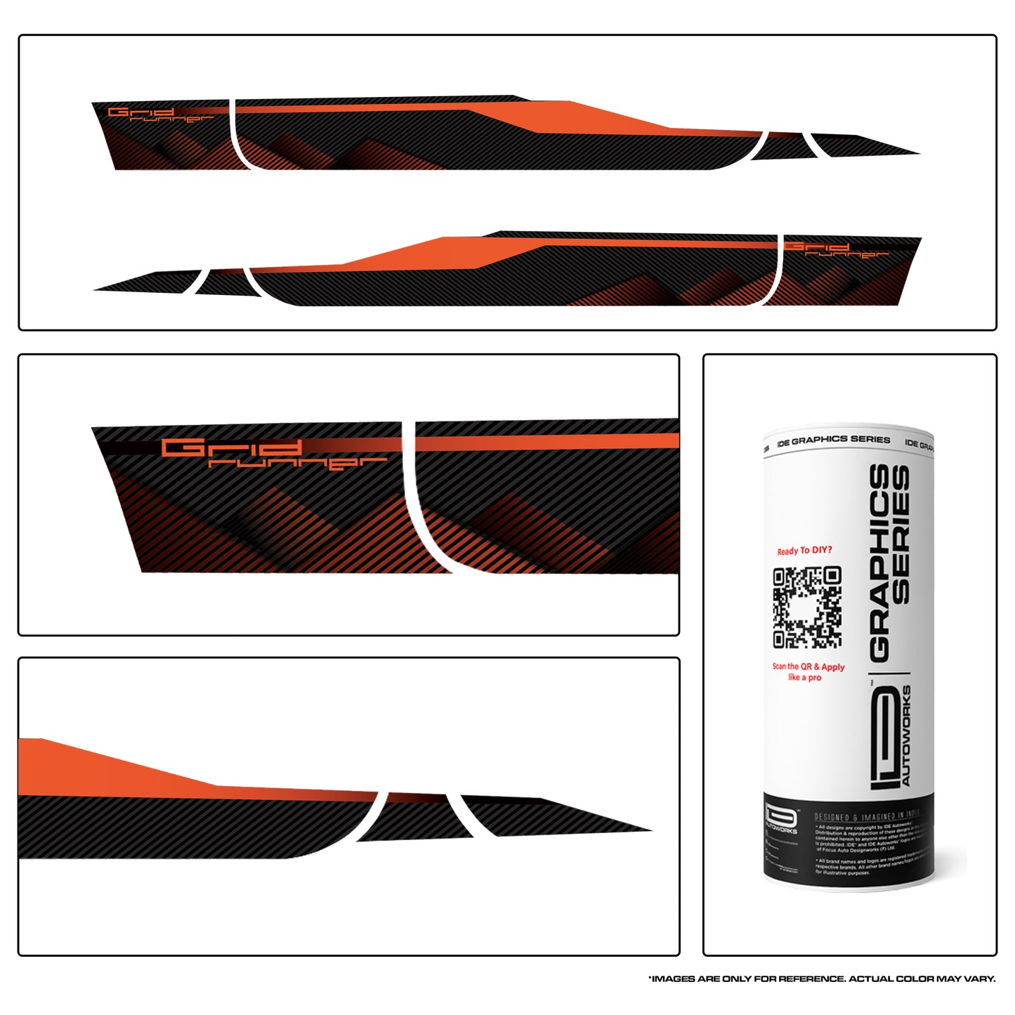 IDE Graphics Series - Grid Runner Edition for Mahindra Thar Roxx / Only Side Decals (Nebula Blue)