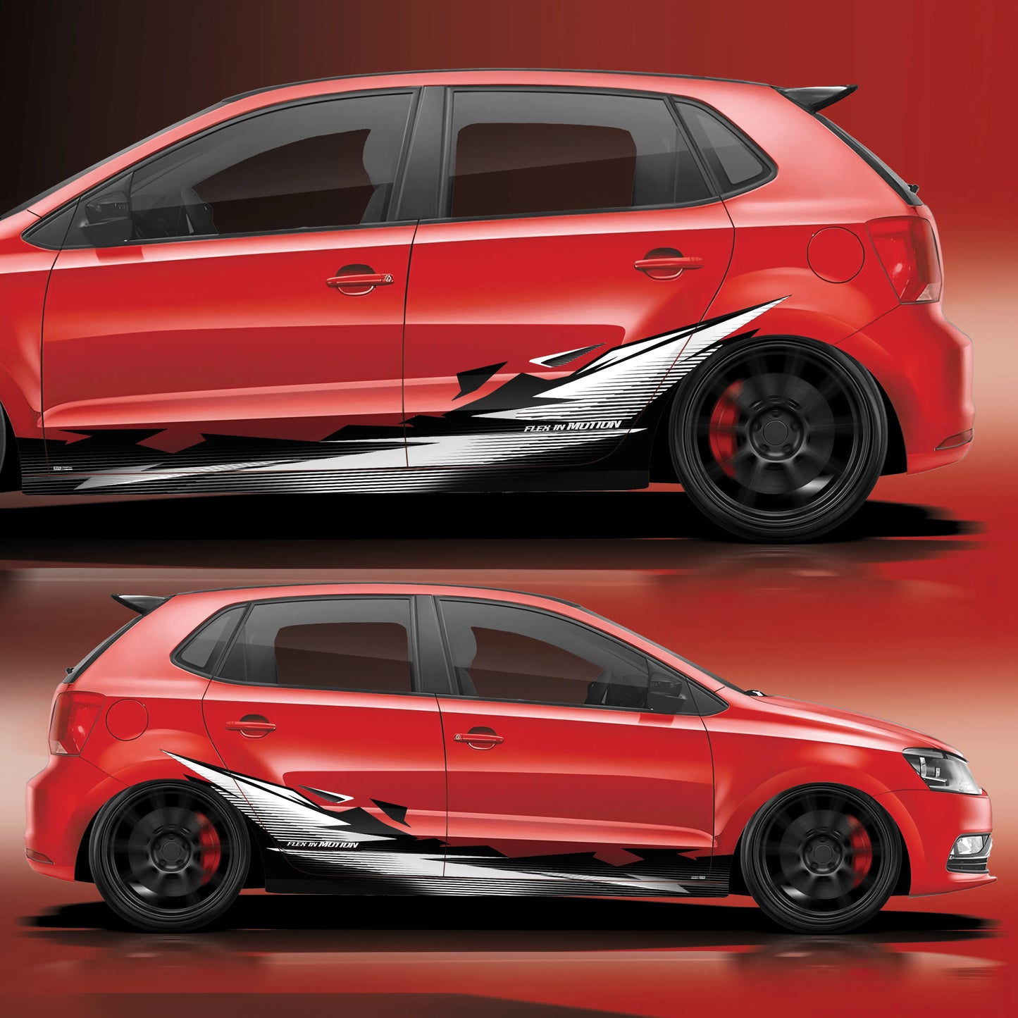 Flex in Motion Edition Graphics for VW Polo red