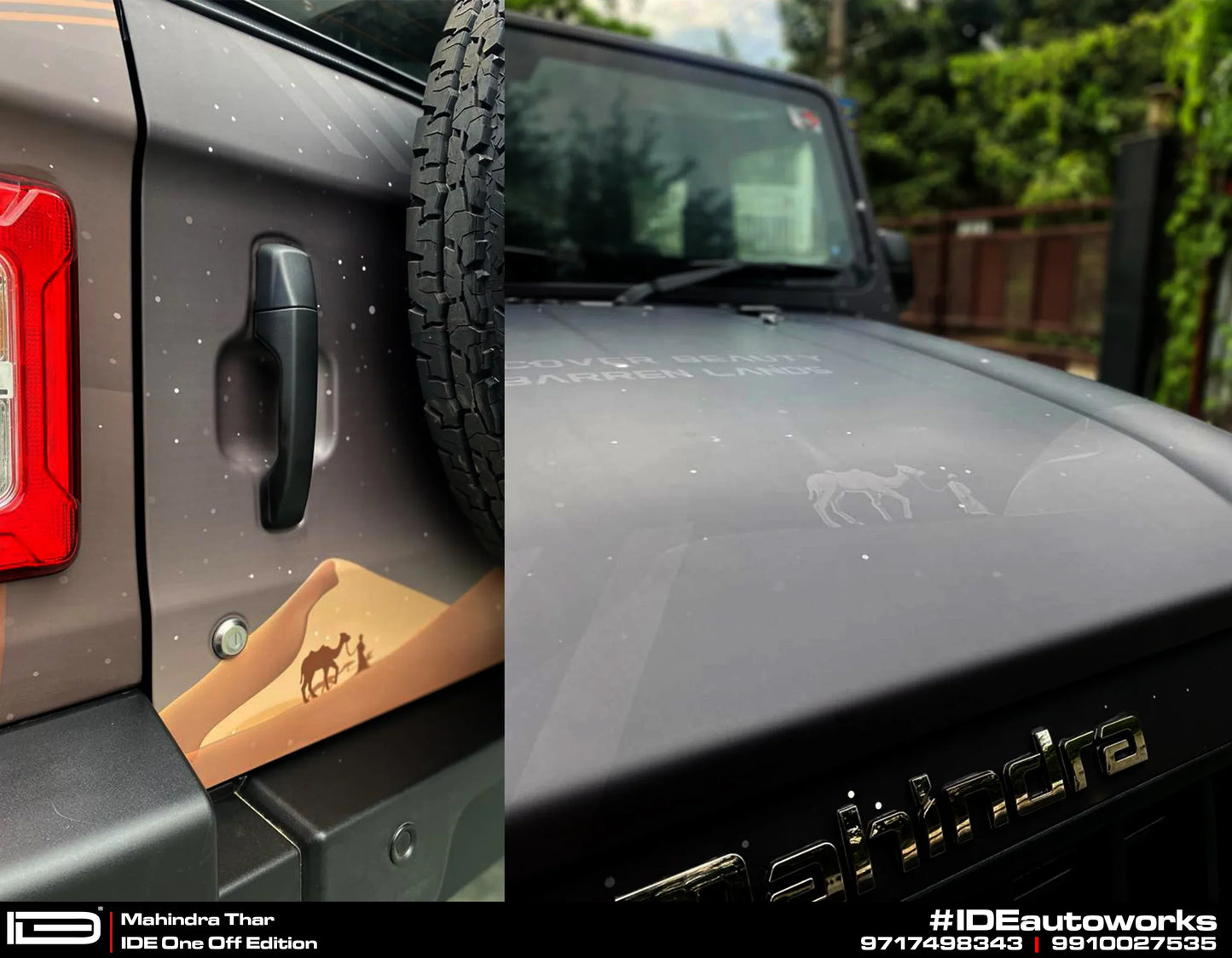 Desert Edition Graphics for Mahindra Thar black