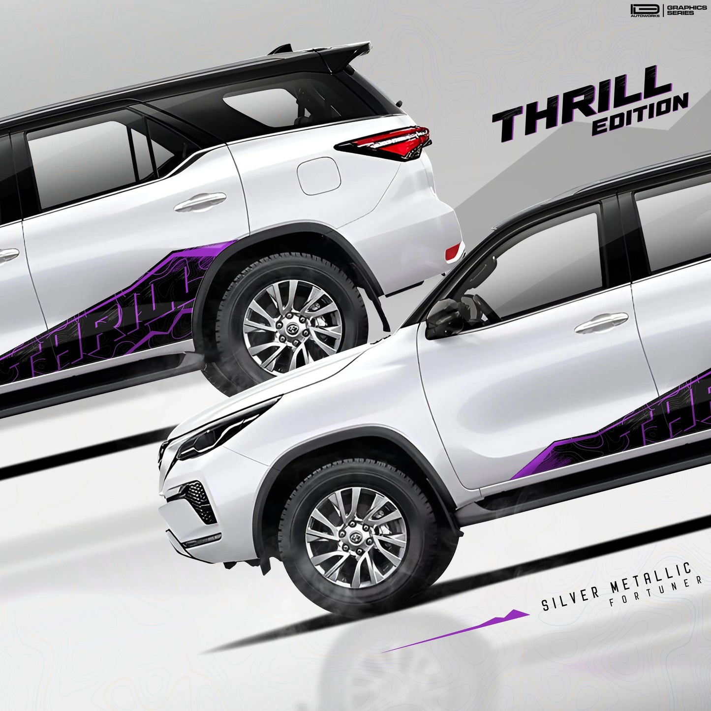 Thrill Edition Graphics for Toyota Fortuner white
