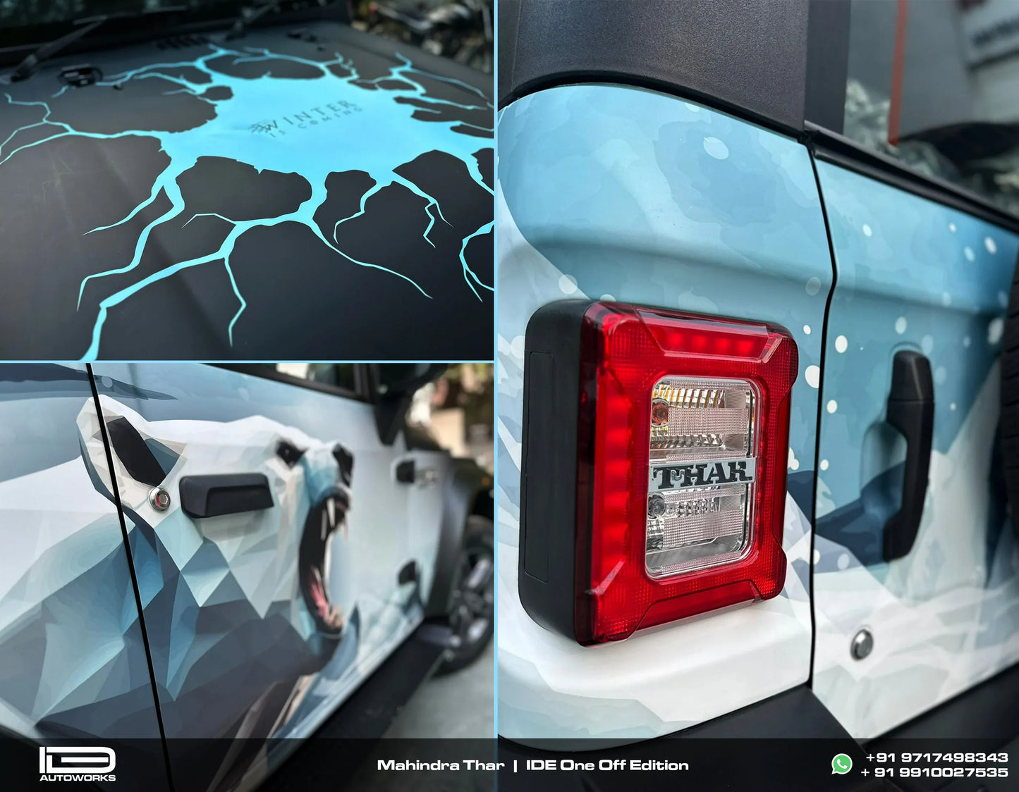 Snow Bear Edition Graphics for Mahindra Thar black