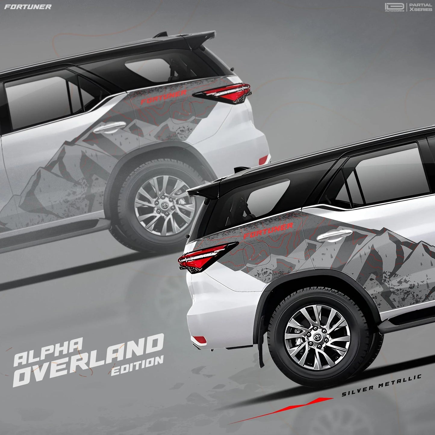 Alpha Overland Edition Graphics for Toyota Fortuner white