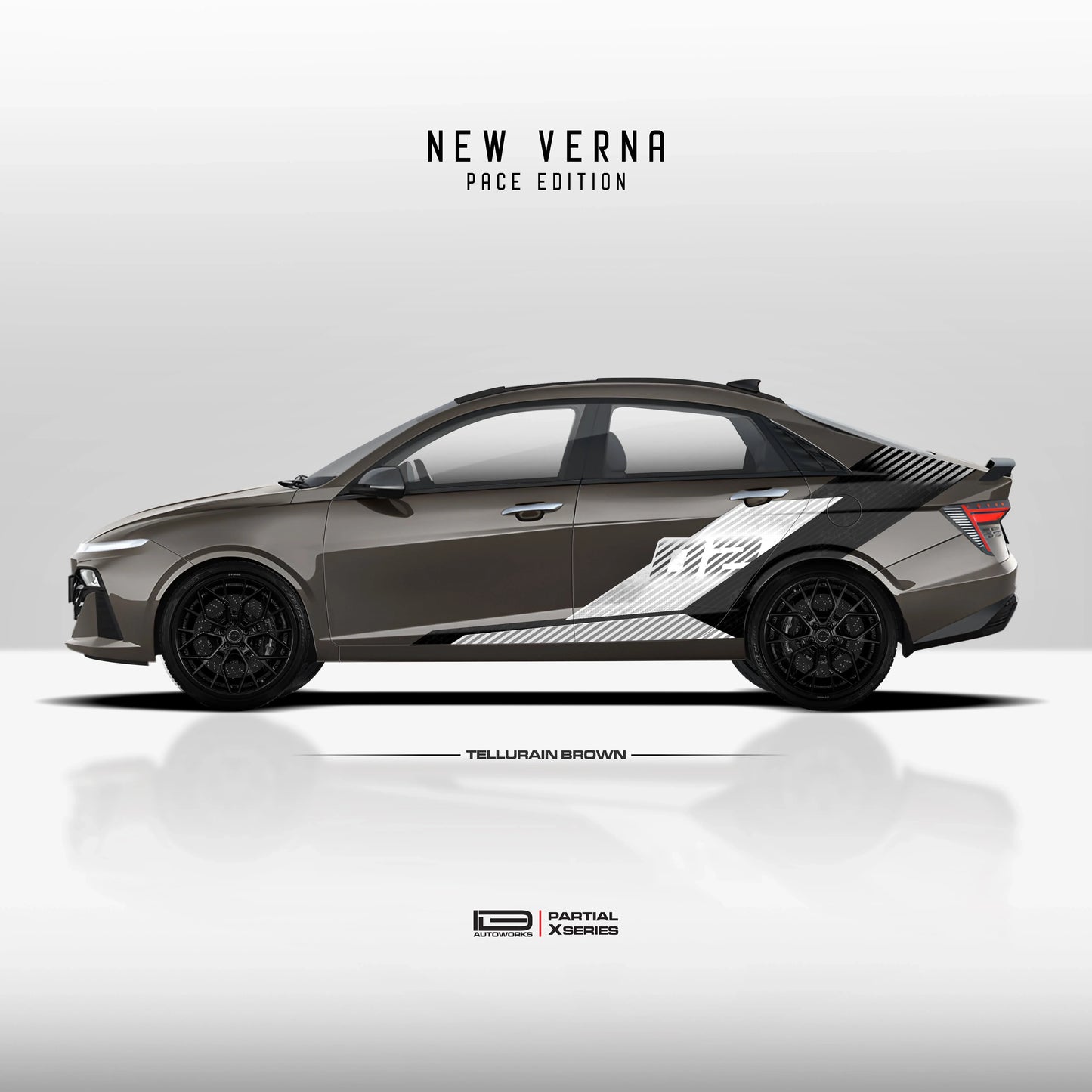 Pace Edition Graphics for Hyundai Verna brown