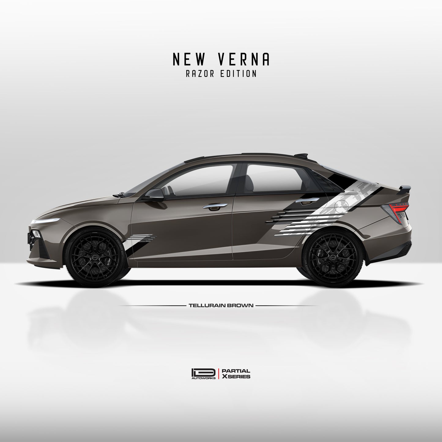 IDE PARTIAL X SERIES - Razor Edition for New Verna (Tellurian Brown)
