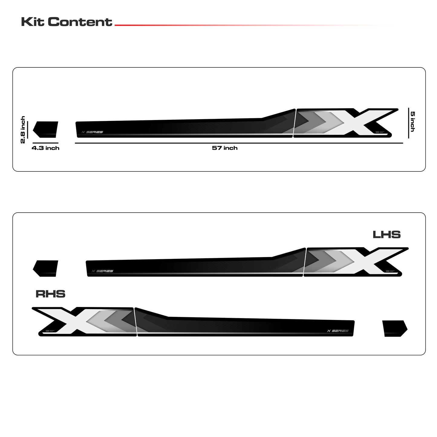 IDE GRAPHICS SERIES - X Series for Kia Sonet (Intense Red)