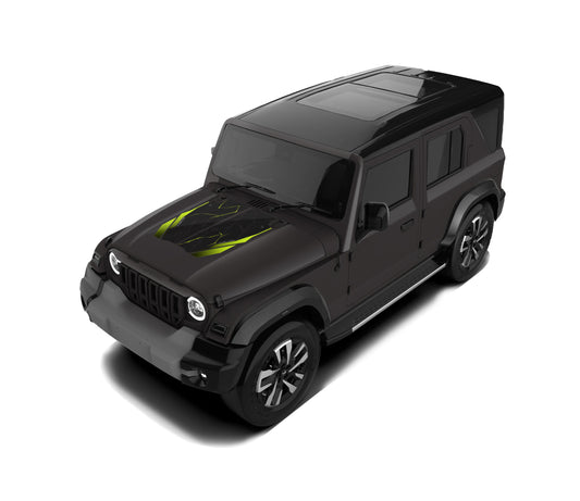 IDE Graphics Series - Wild X Edition for Mahindra Thar Roxx / Bonnet (Stealth Black)