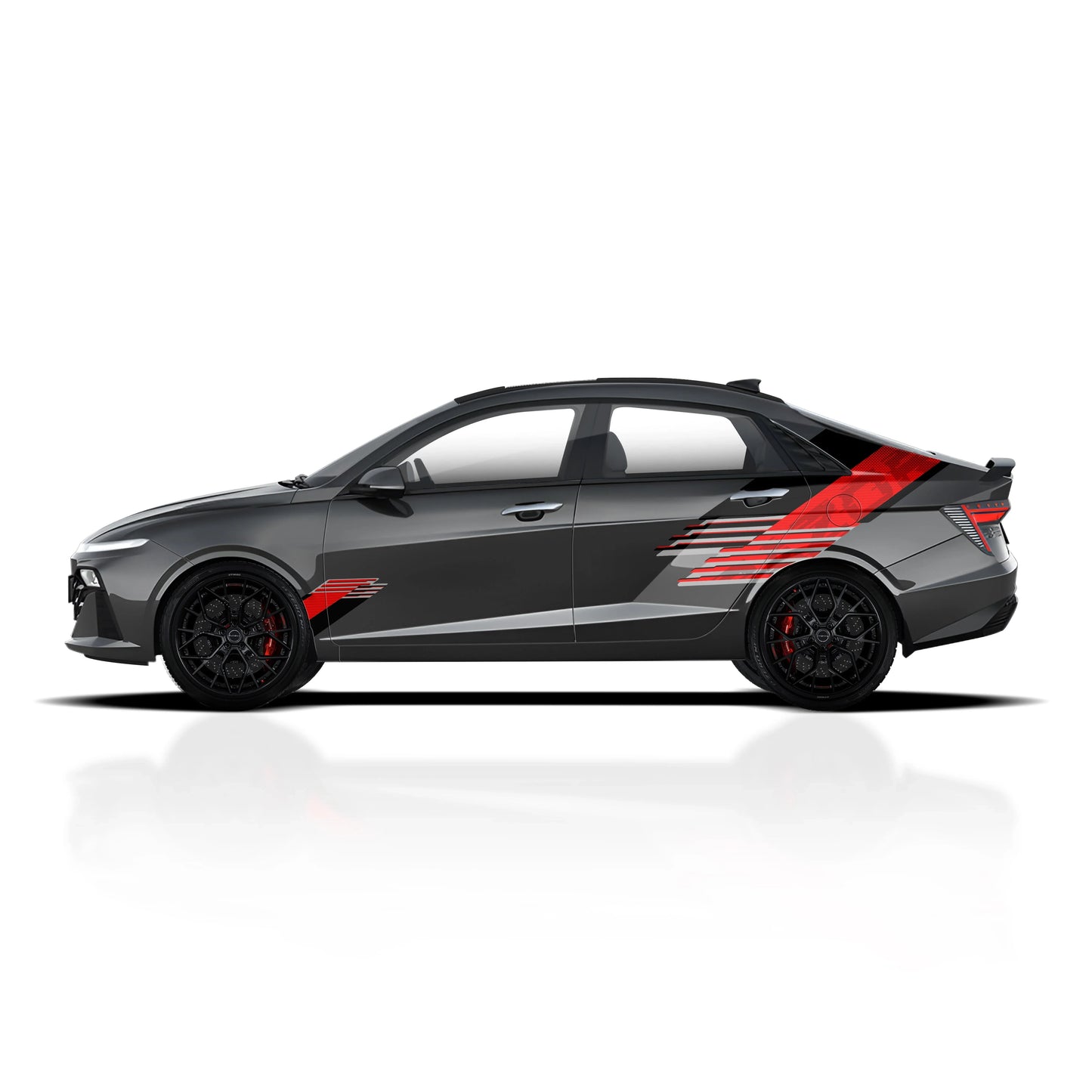 Razor Edition Graphics for Hyundai Verna grey