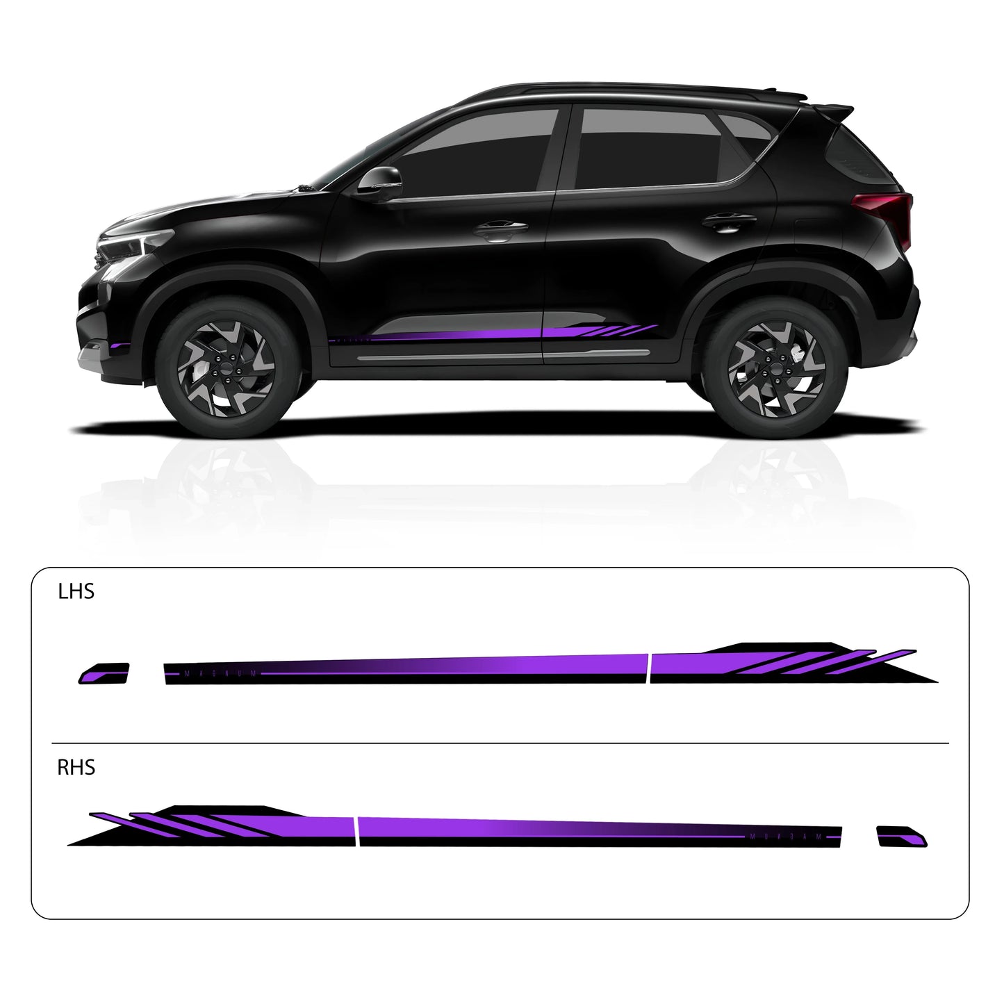 Magnum Edition Graphics for Kia Sonet black