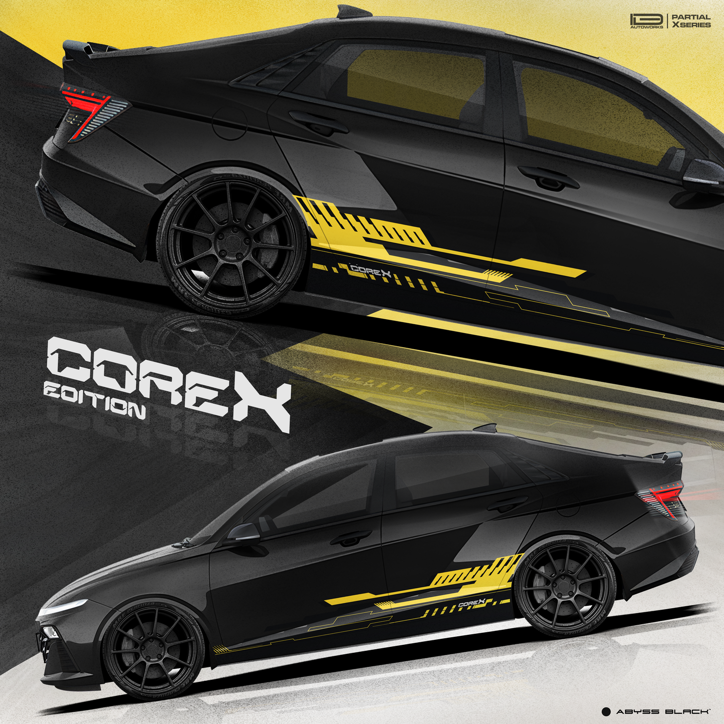 Hyundai Verna Vinyl Graphics - Partial X Series CoreX Edition