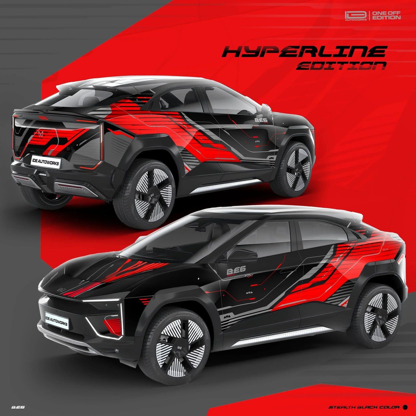 Hyperline Edition Graphics for Mahindra BE6 black
