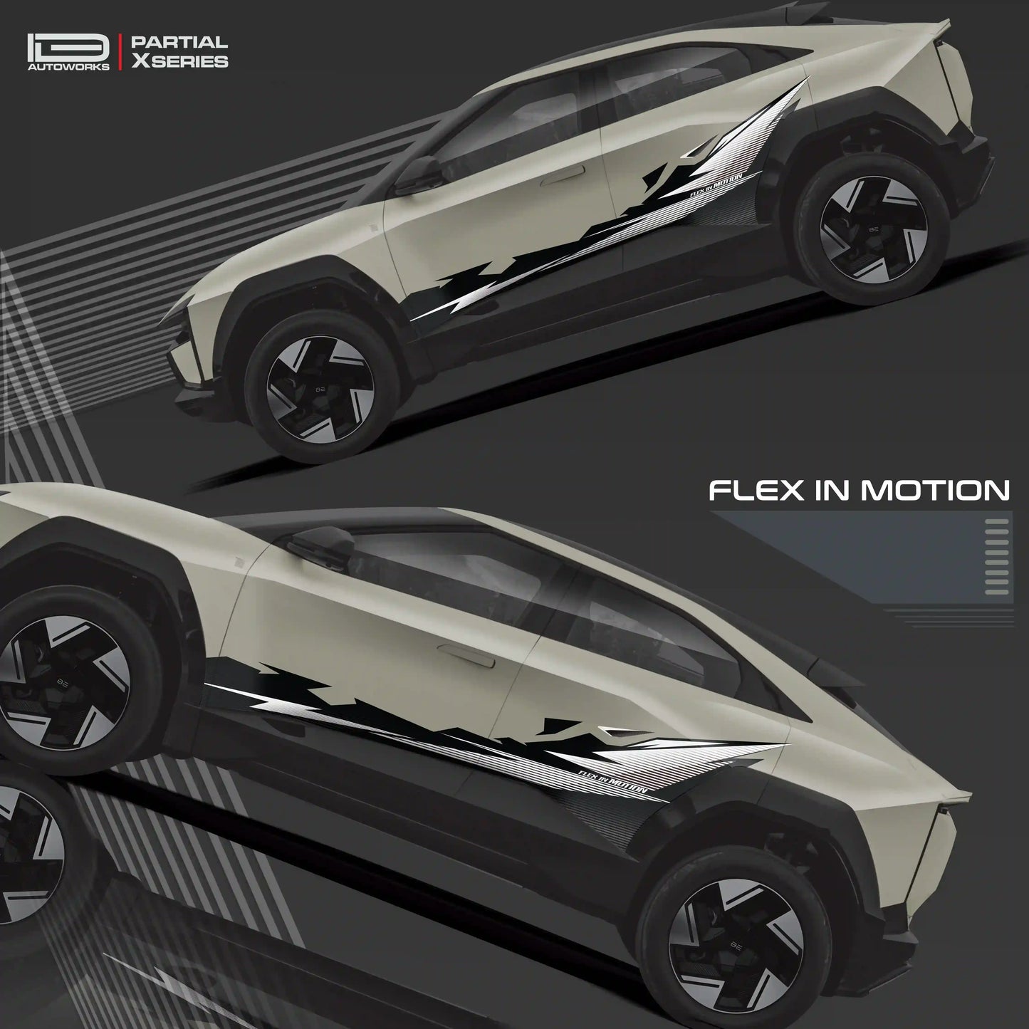 Flex in Motion Edition Graphics for Mahindra BE6 green