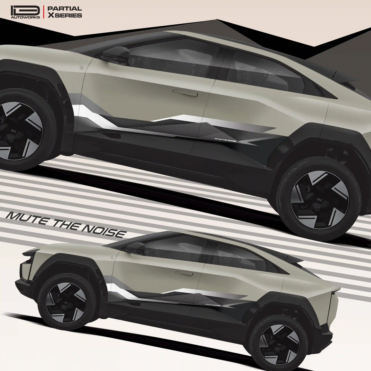 Mute The Noise Edition Graphics for Mahindra BE6 black